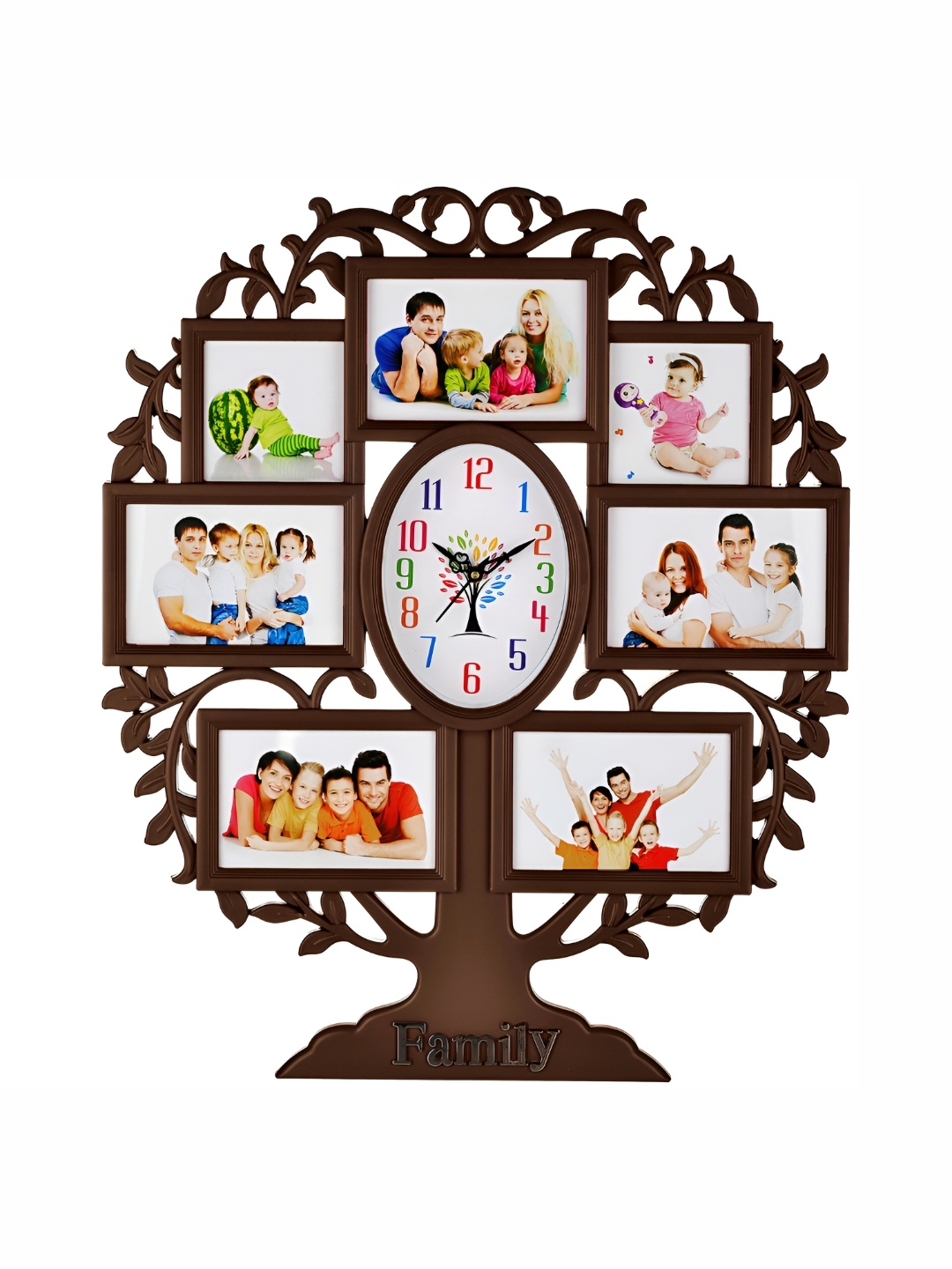 

Attractionz Brown Contemporary Oval Shaped Analogue Wall Clock