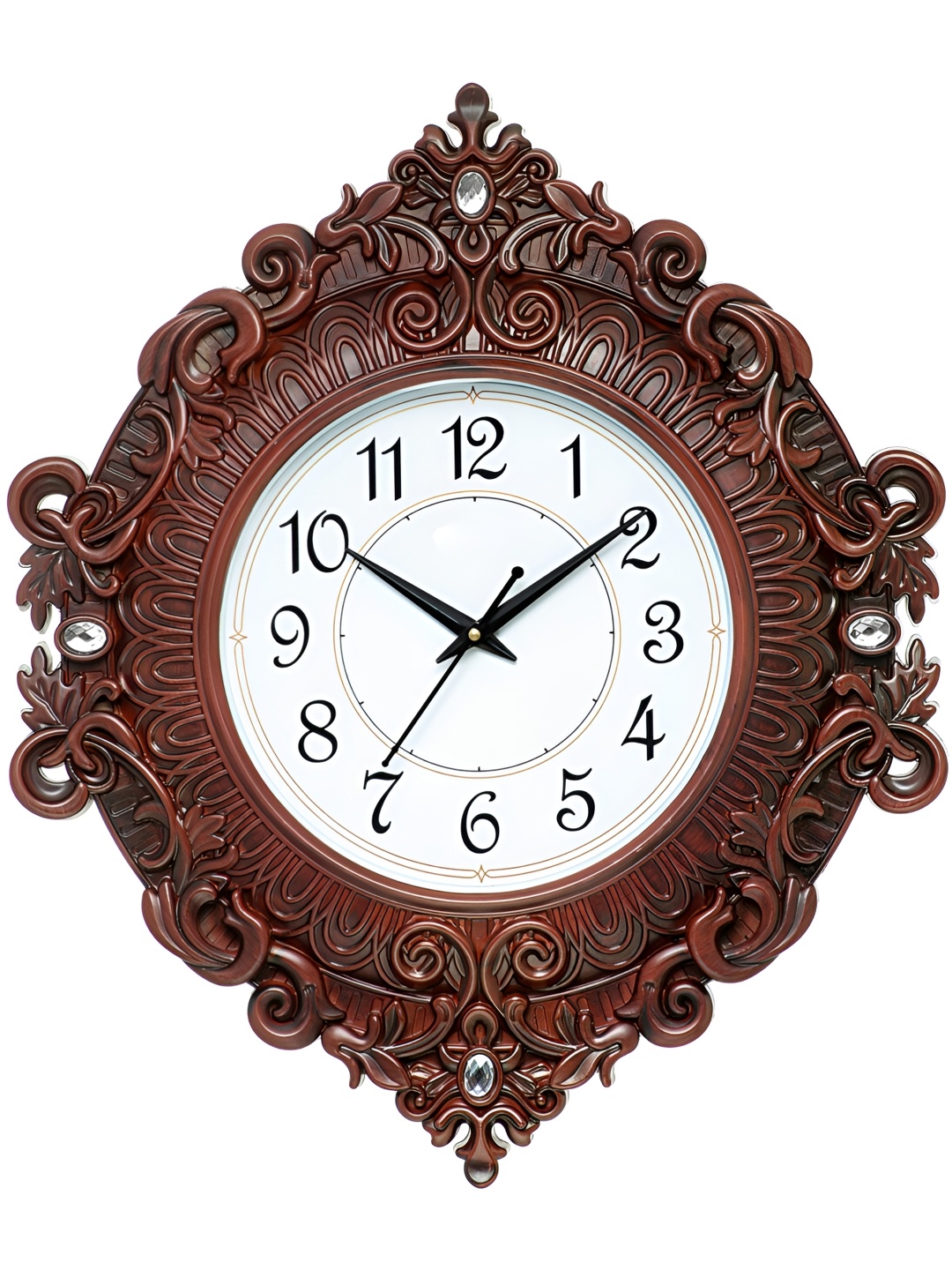

Attractionz Brown & White Round Textured Analogue Contemporary Wall Clock