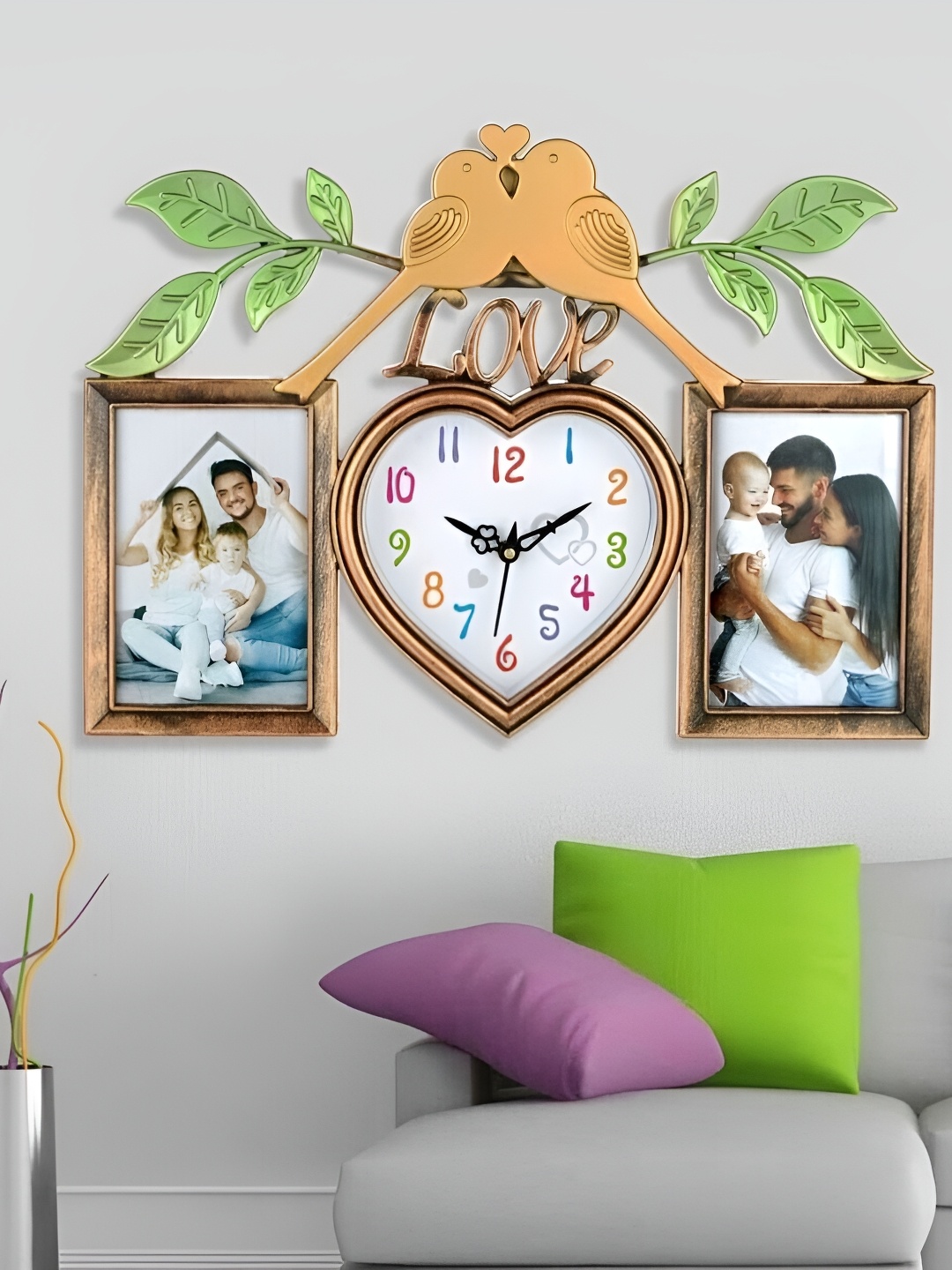

Attractionz Brown Analog Geometric Contemporary Wall Clock