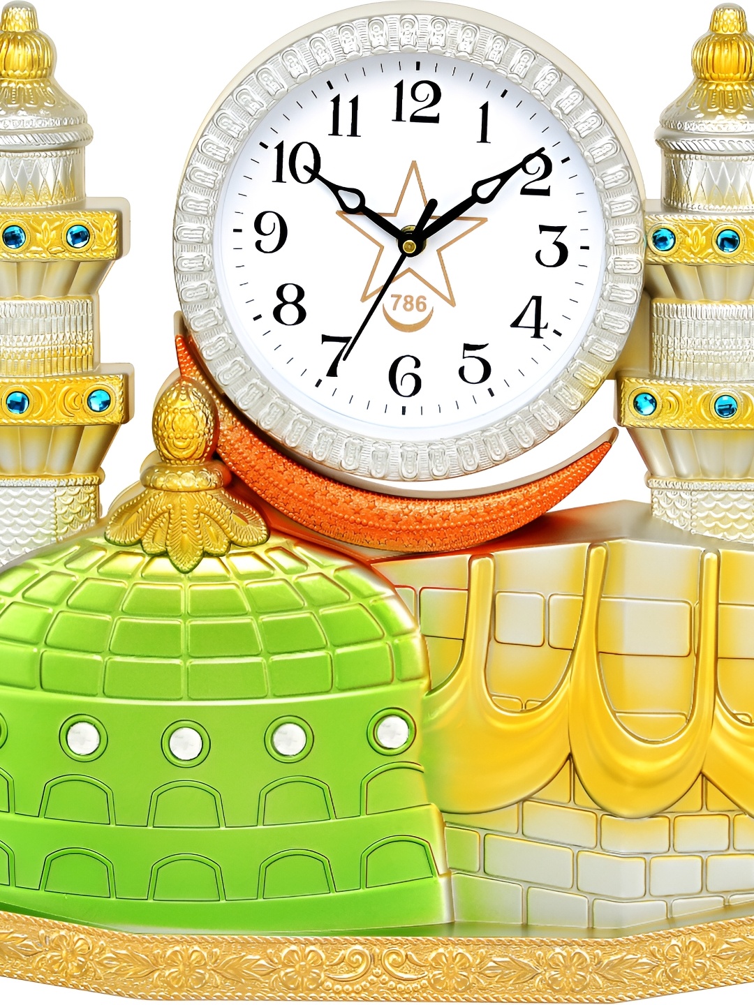 

Attractionz White & Green Textured Contemporary Wall Clock