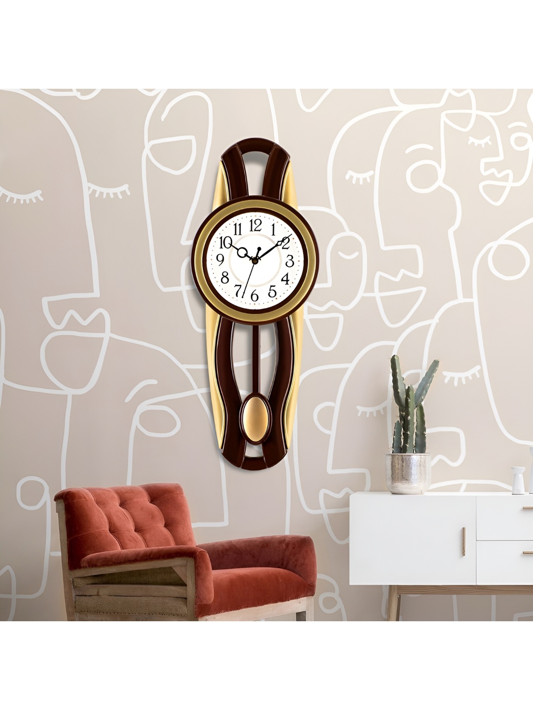 

Attractionz Gold-Toned & White Round Shaped Contemporary Wall Clock