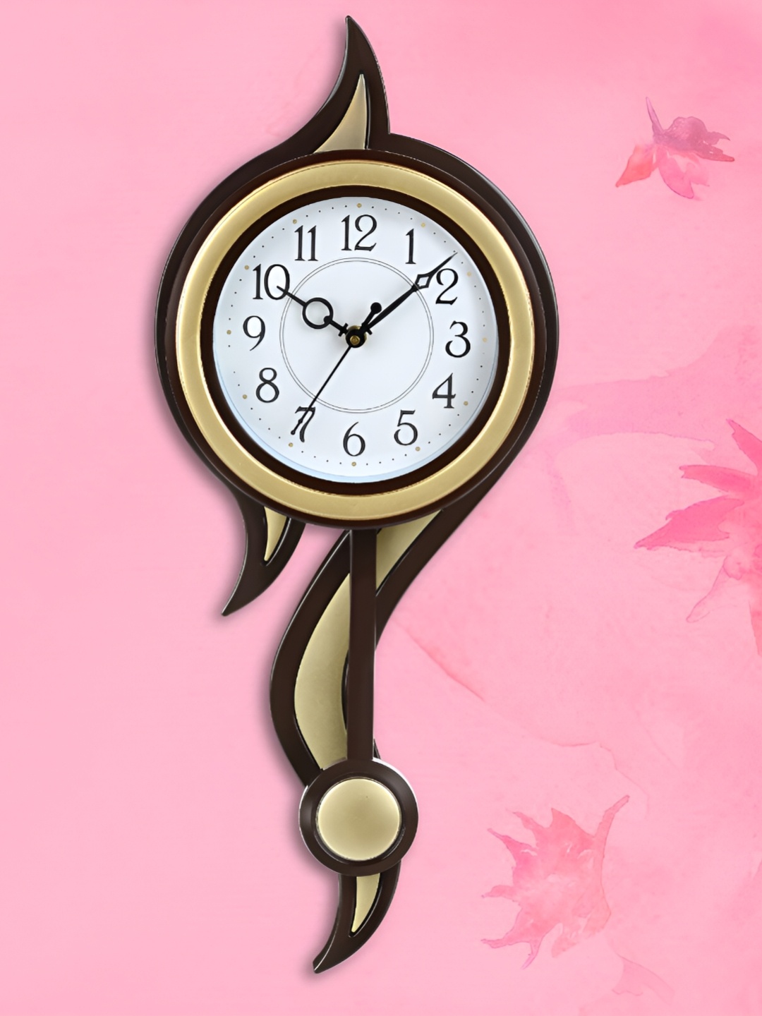 

Attractionz Gold-Toned Contemporary Pendulum Wall Clock
