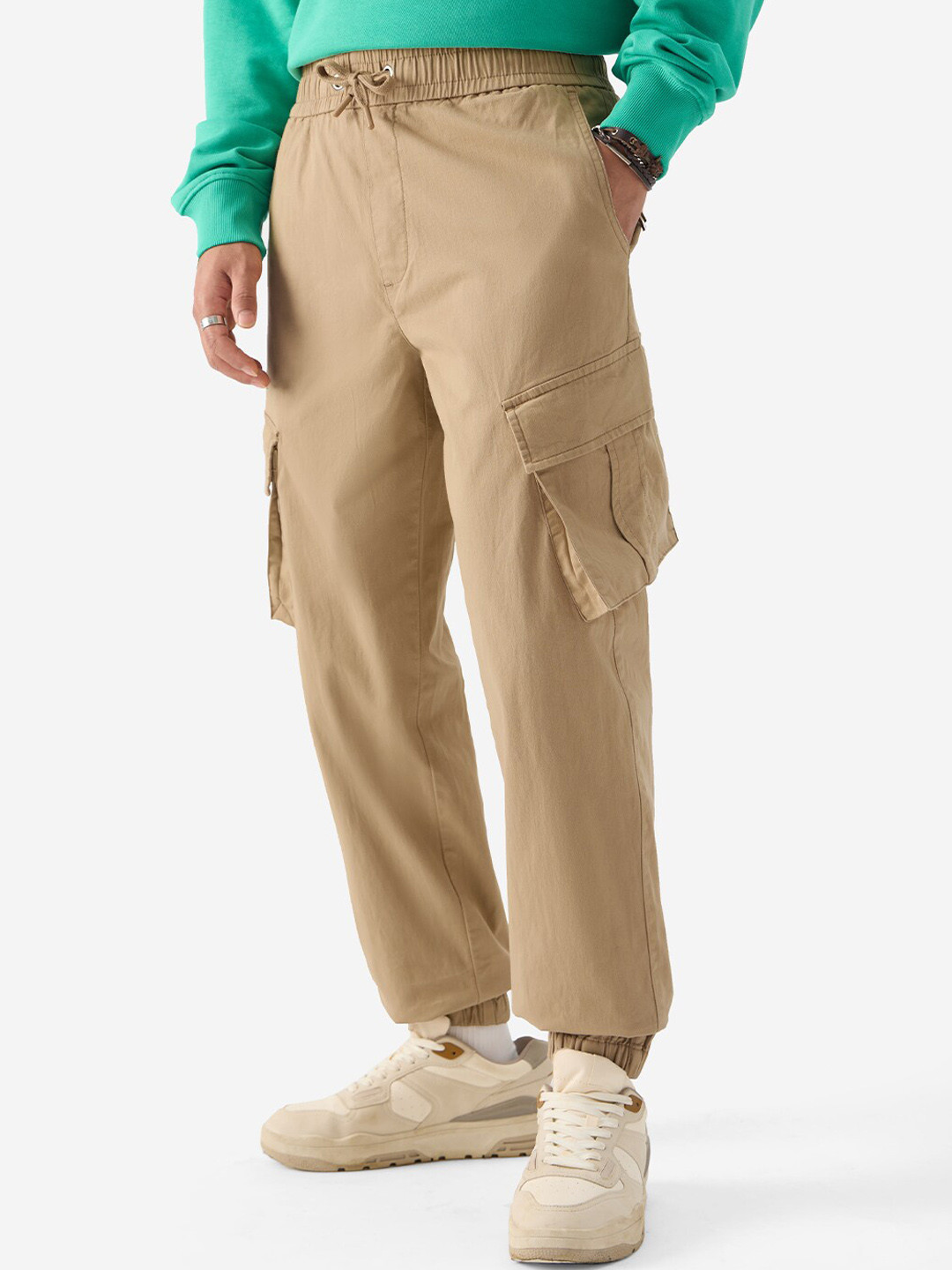 

The Souled Store Men Beige Mid Rise Regular Fit Joggers