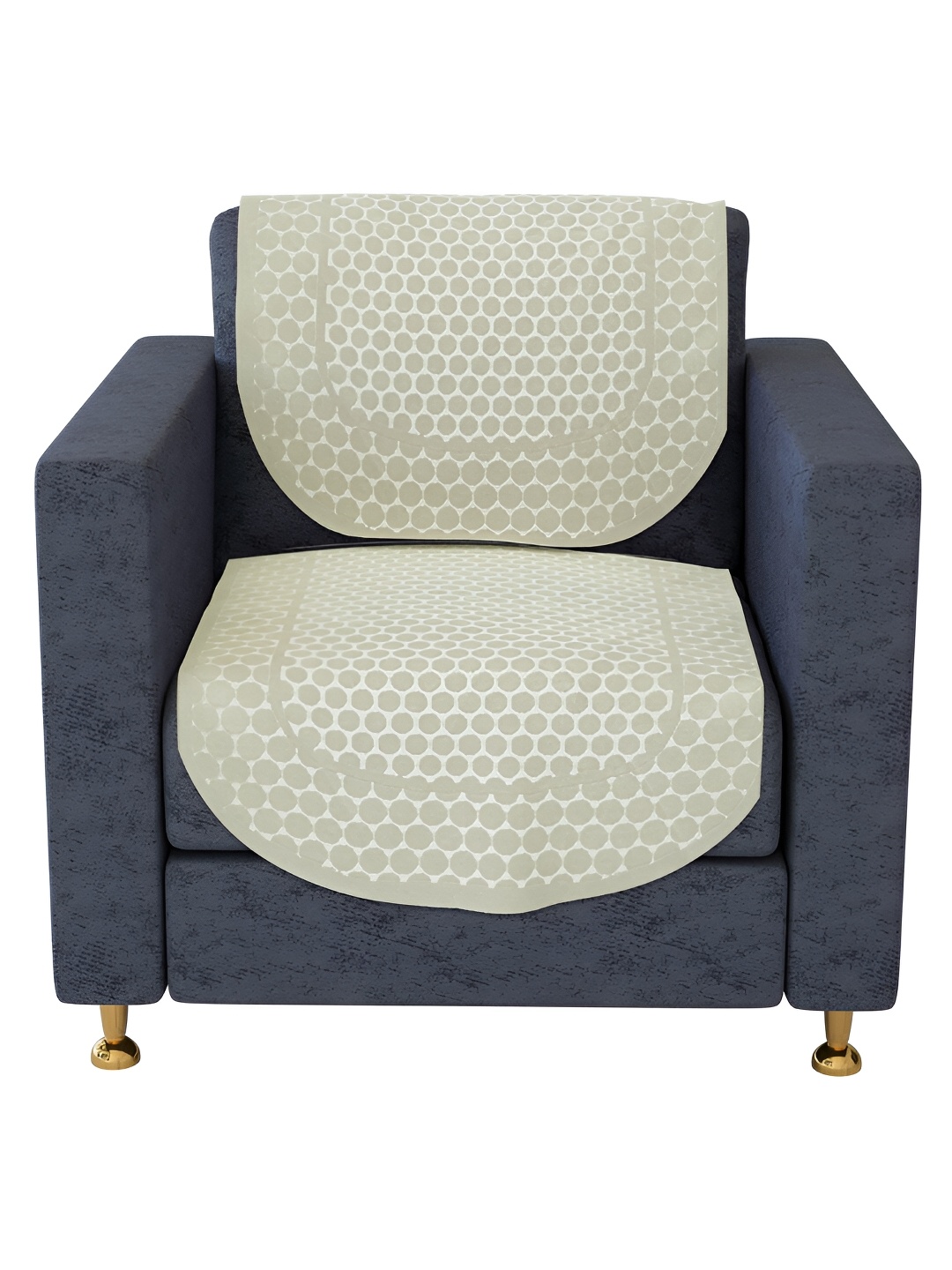 

Kuber Industries Cream Cotton Self Design Sofa Cover