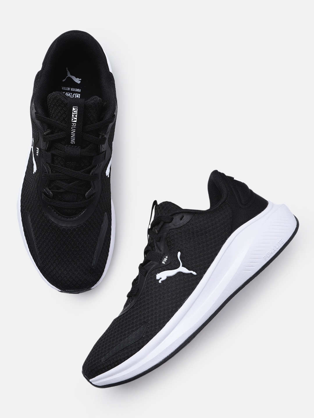 

Puma Women Textured Skyrocket Lite Alt Road Running Shoes, Black