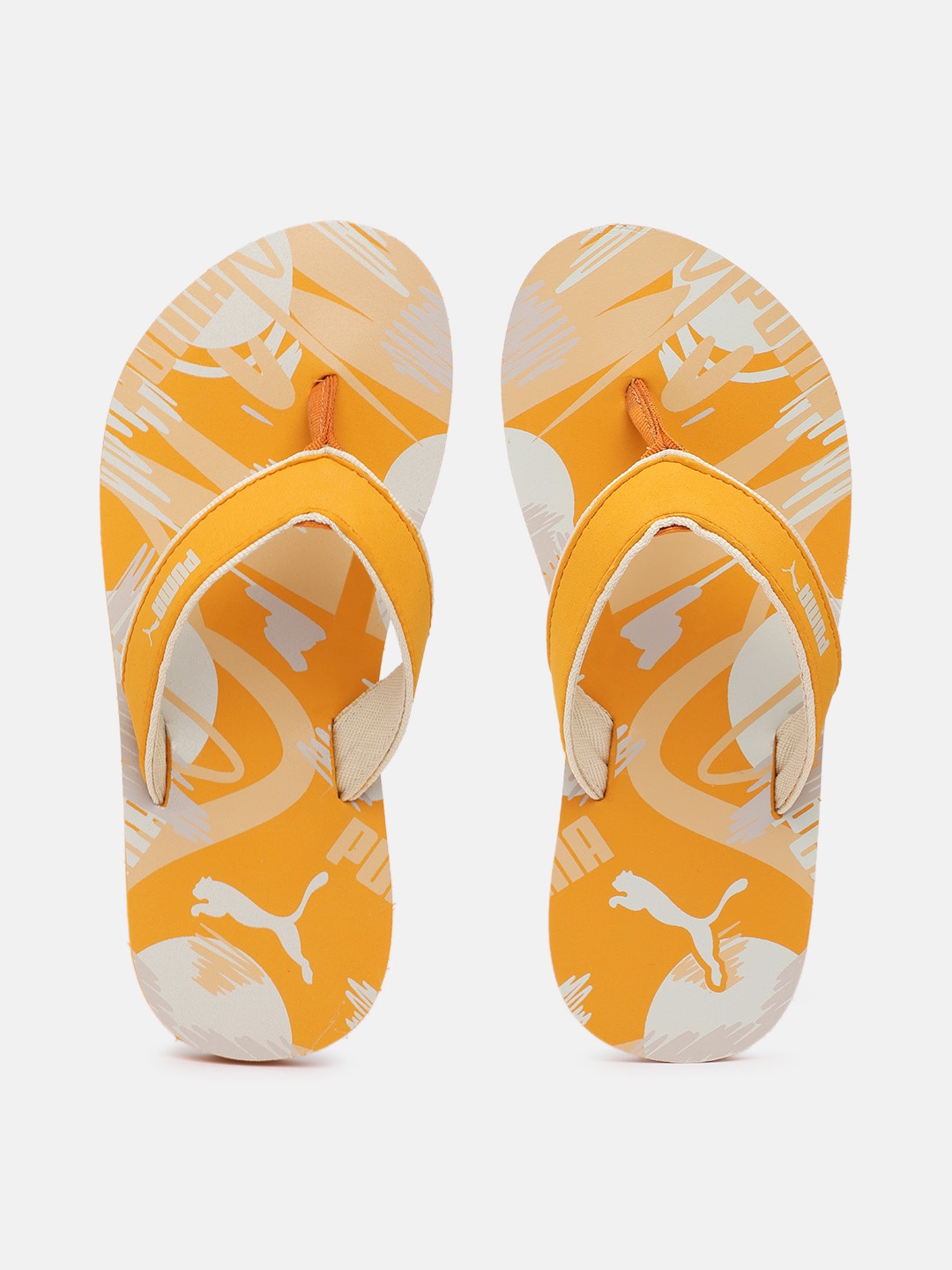 

Puma Women Terra Colourblocked & Brand Logo Print Thong Flip-Flops, Orange