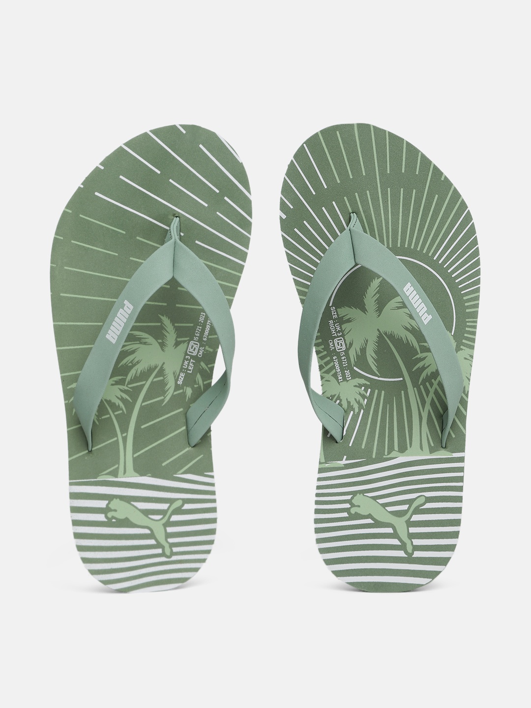 

Puma Women Flame V3 Printed Thong Flip-Flops, Green