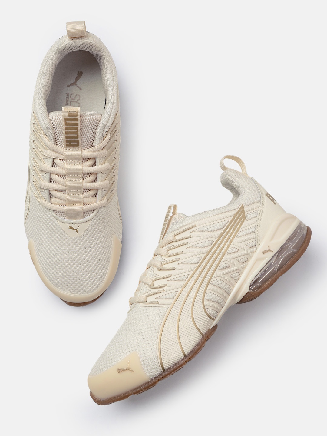 

Puma Women Textured Voltaic Evo Road Running Shoes, Beige