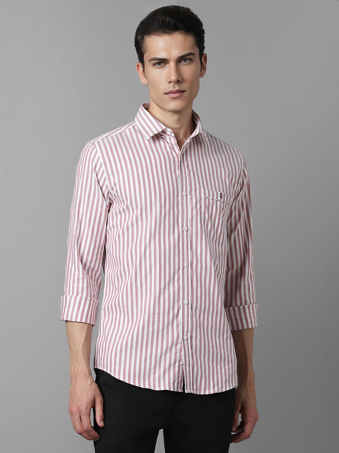 

Louis Philippe Sport Slim Fit Striped Casual Shirt, Pink