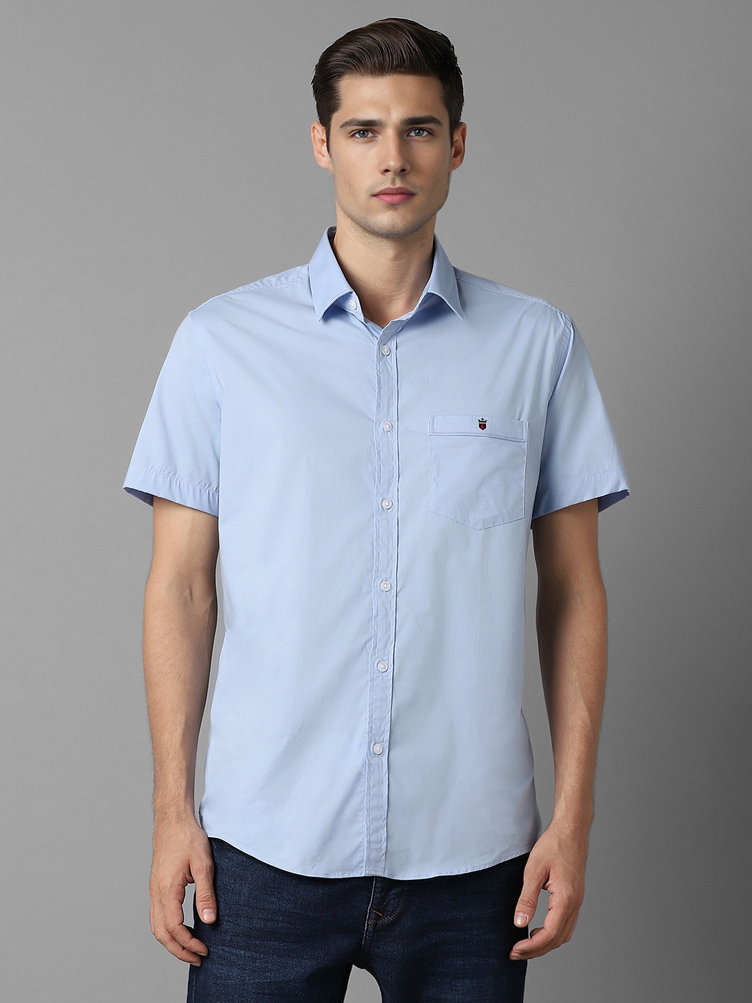 

Louis Philippe Sport Slim Fit Solid Casual Shirt, Blue