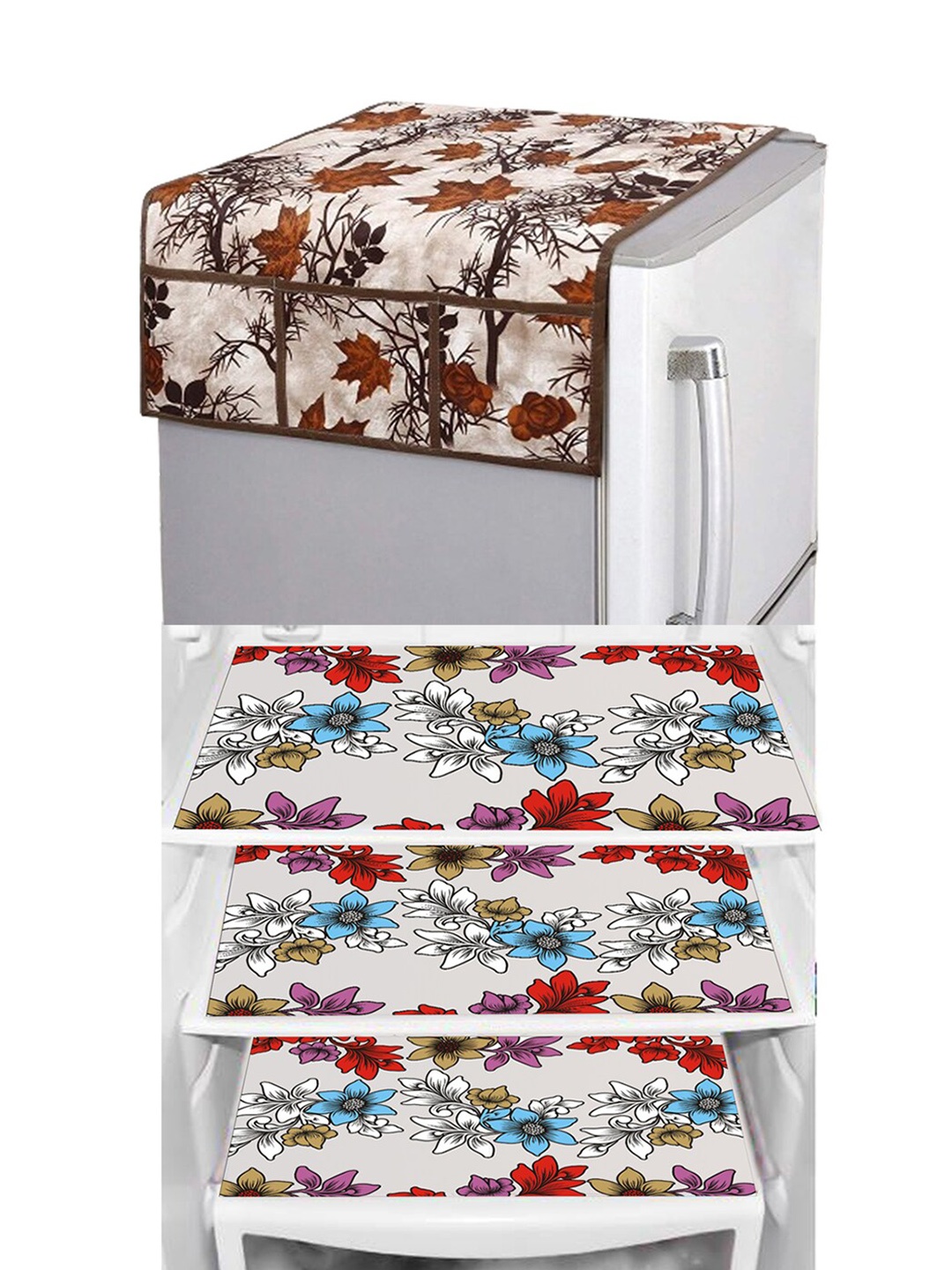 

Dakshya Industries Brown & Red 4 Pieces Printed Refrigerator Appliance Covers