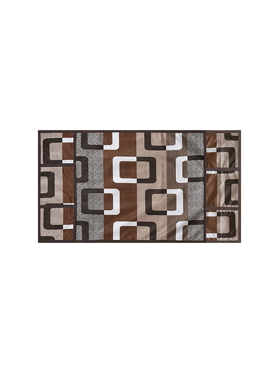 

Dakshya Industries Brown & White 4 Pieces Geometric Printed Waterproof Fridge Cover & Mats