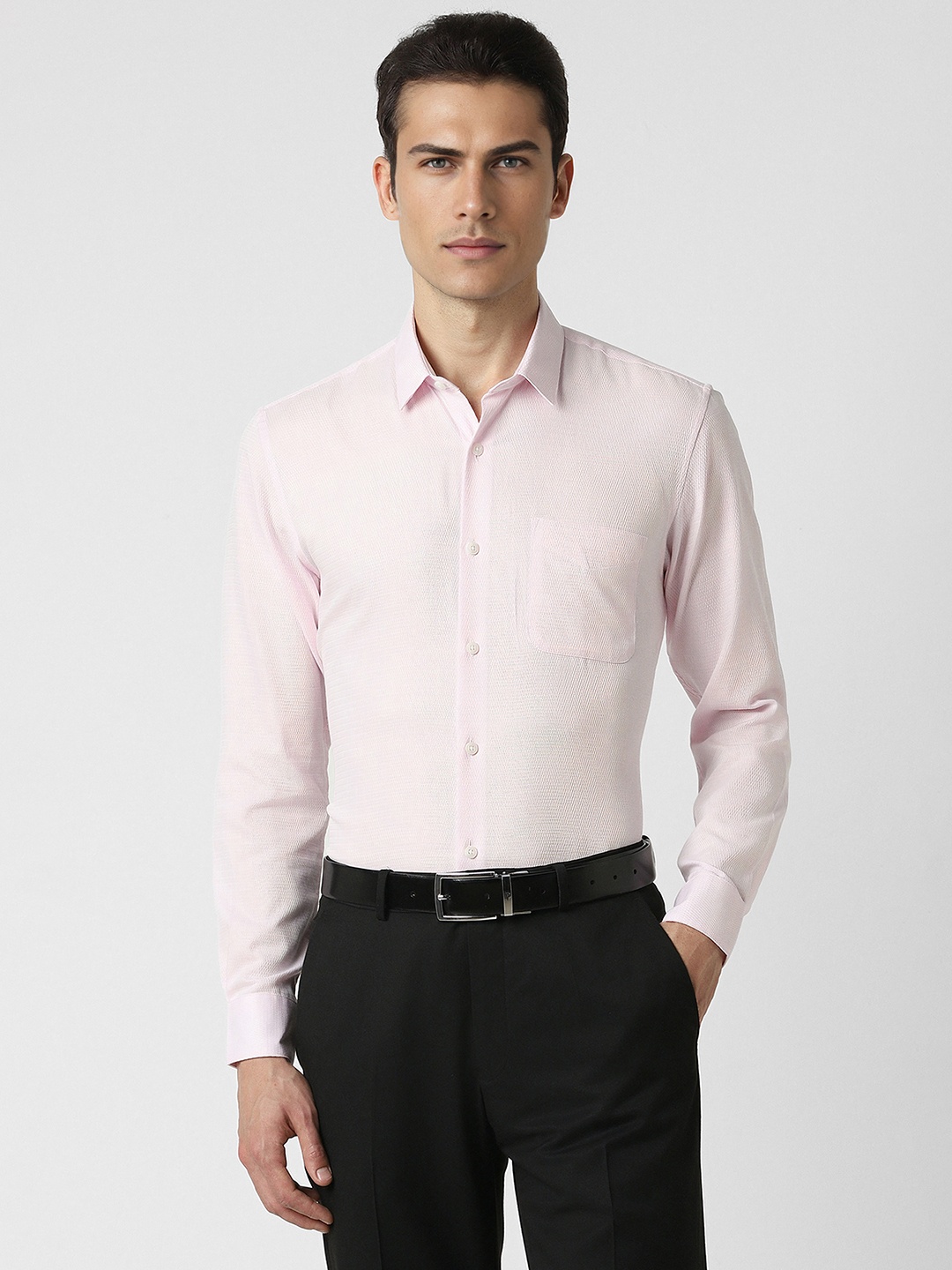 

Peter England Slim Fit Spread Collar Formal Shirt, Pink