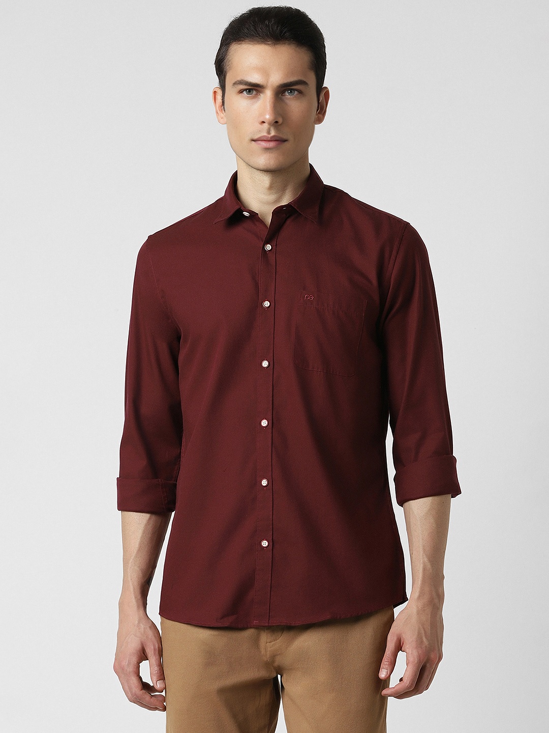 

Peter England Casuals Slim Fit Cotton Casual Shirt, Maroon