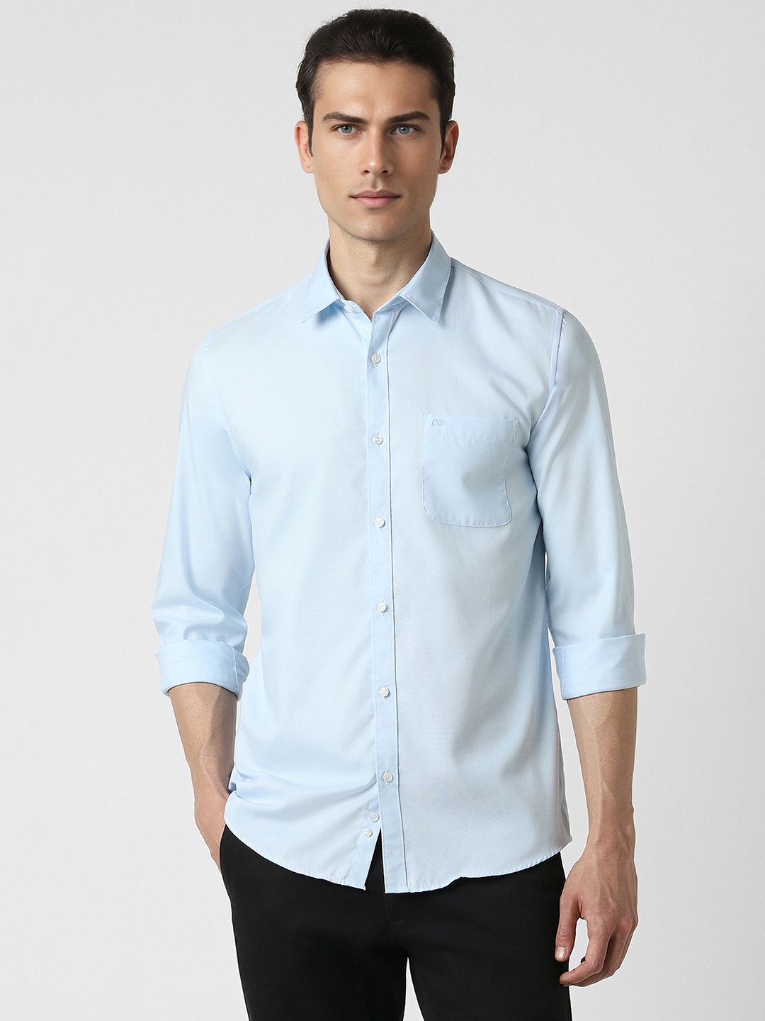 

Peter England Casuals Slim Fit Cotton Casual Shirt, Blue