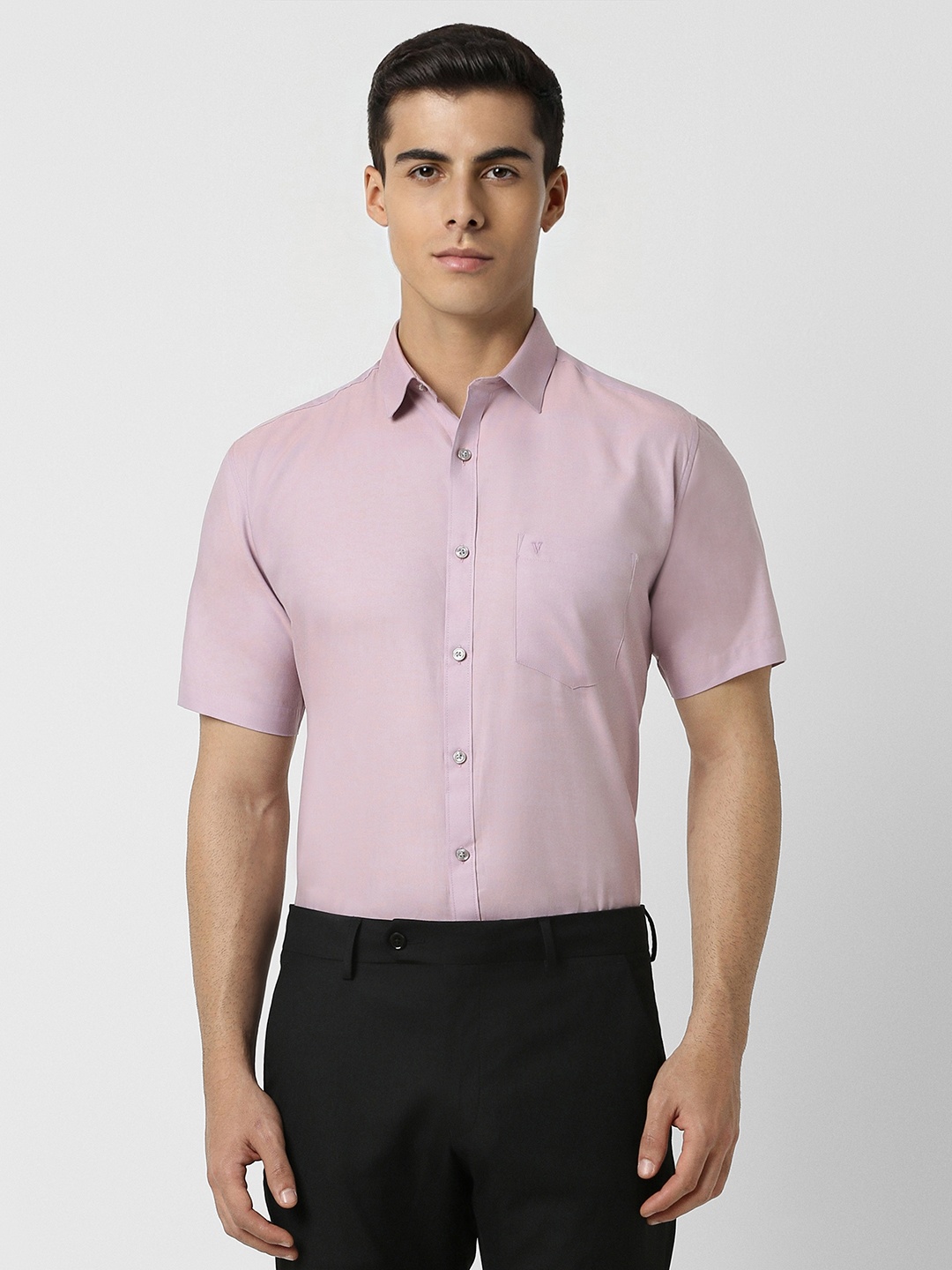 

V Dot Slim Fit Pure Cotton Formal Shirt, Pink