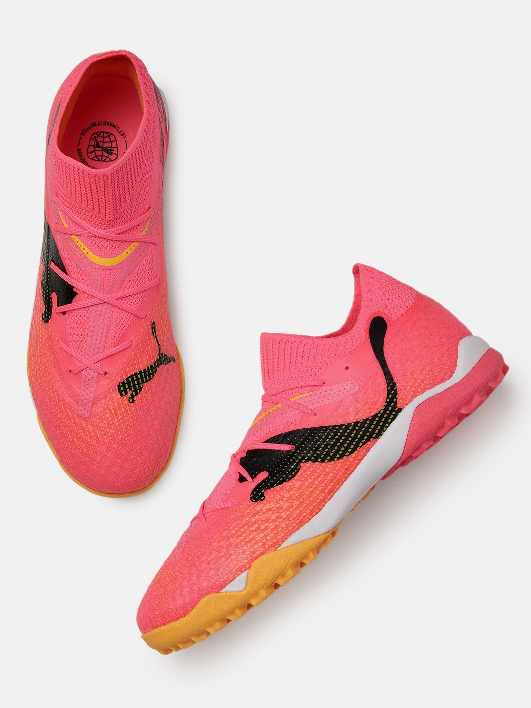 

Puma Men Textured Future 7 Pro Cage Mid-Top Football Shoes, Pink