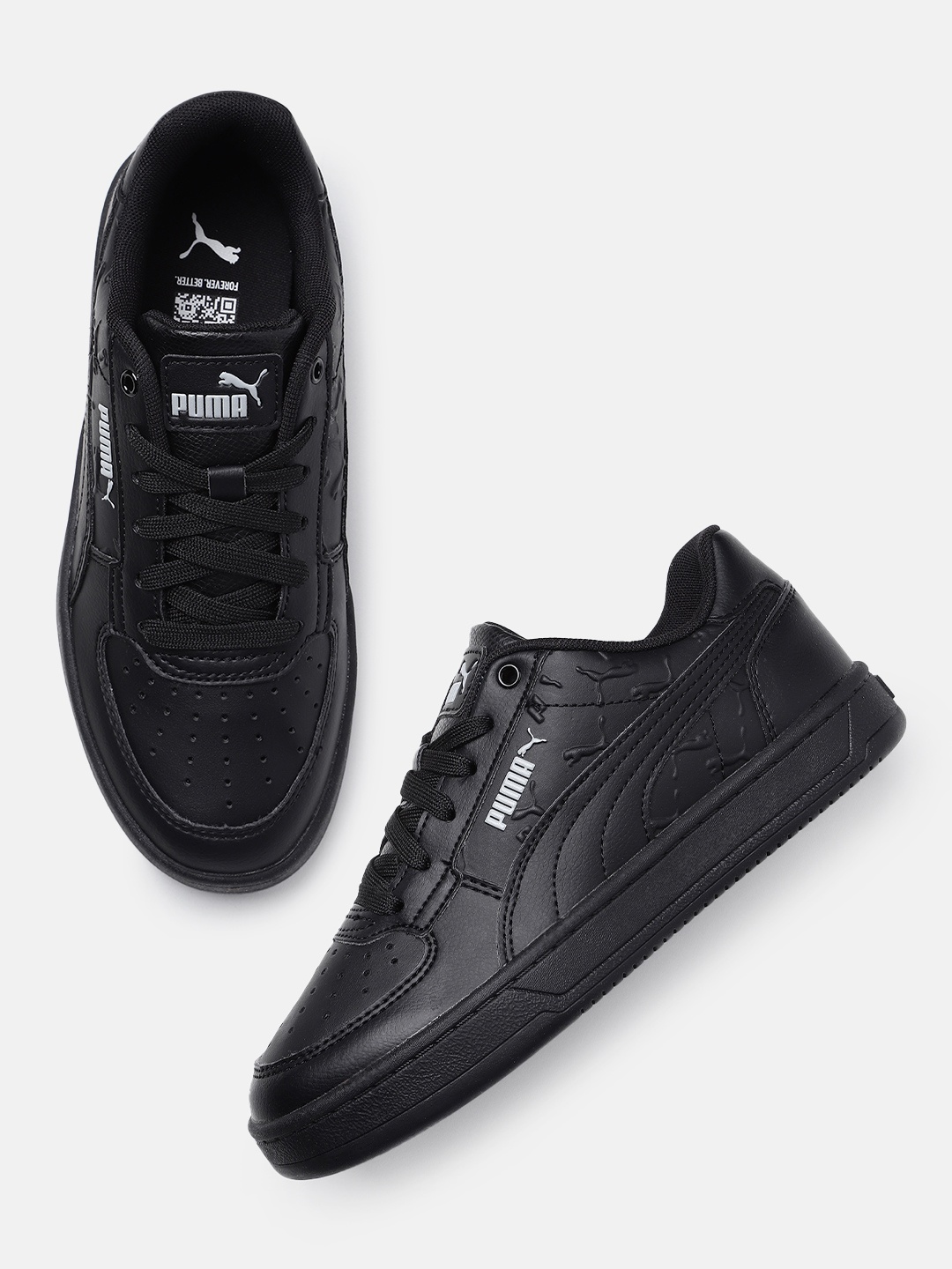 

Puma Unisex Perforated Caven 2.0 Superlogo Sneakers, Black