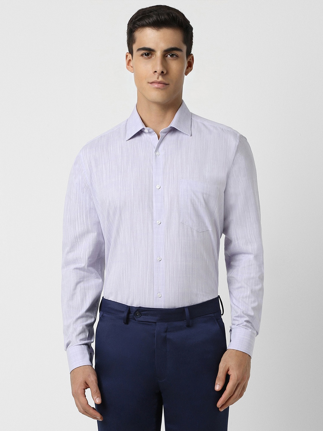 

Van Heusen Textured Pure Cotton Formal Shirt, Purple