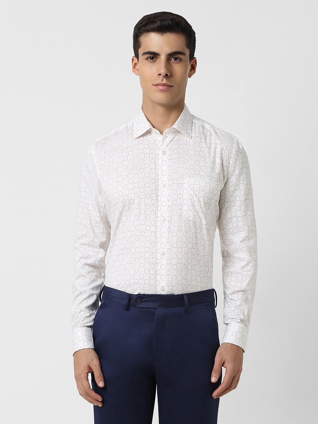 

Van Heusen Micro Disty Printed Pure Cotton Formal Shirt, White