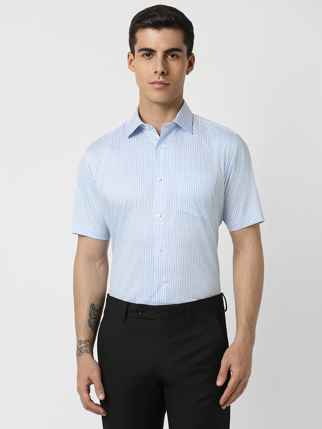 

Van Heusen Striped Pure Cotton Formal Shirt, Blue