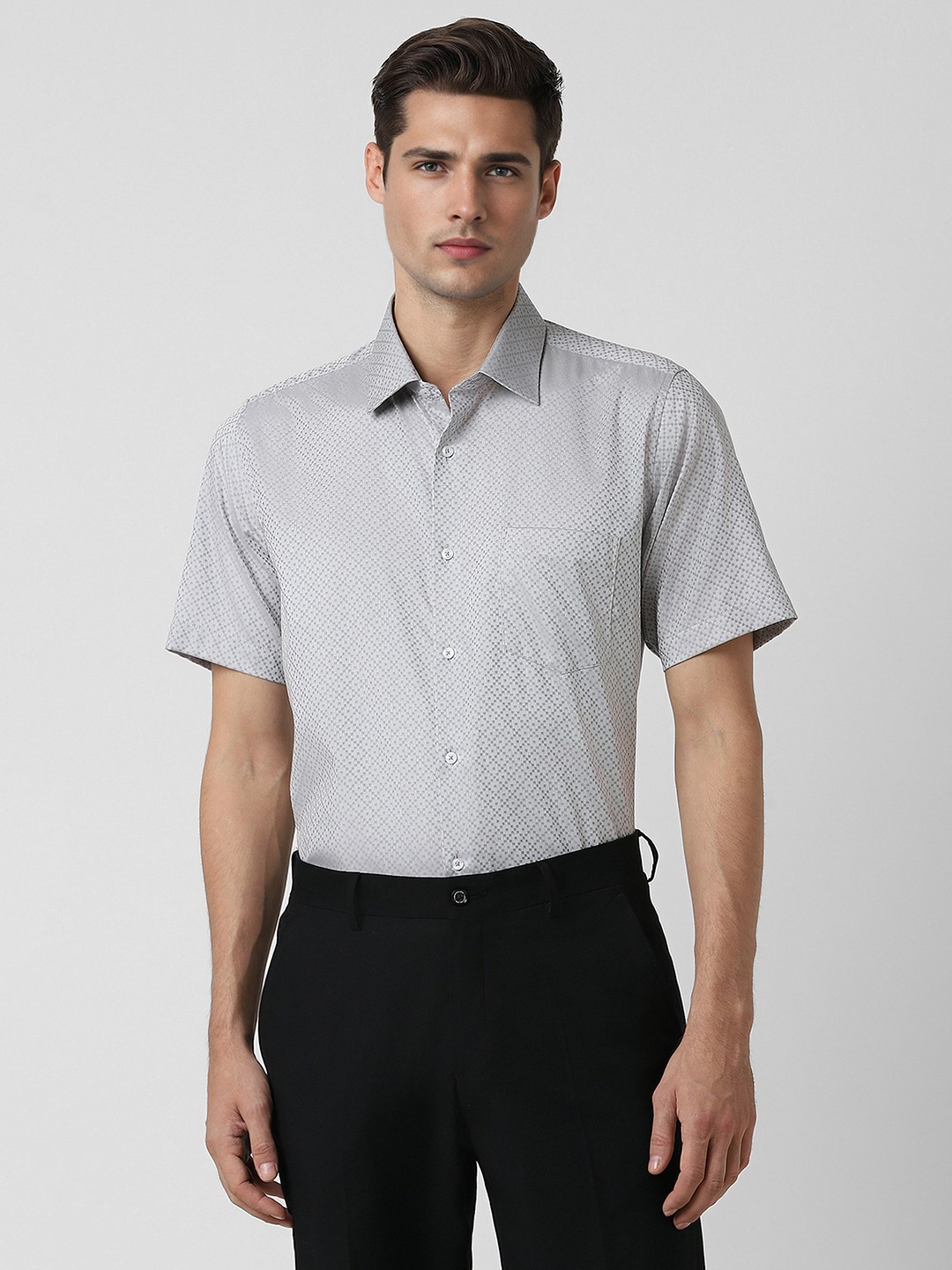 

Van Heusen Micro Ditsy Printed Formal Shirt, Grey