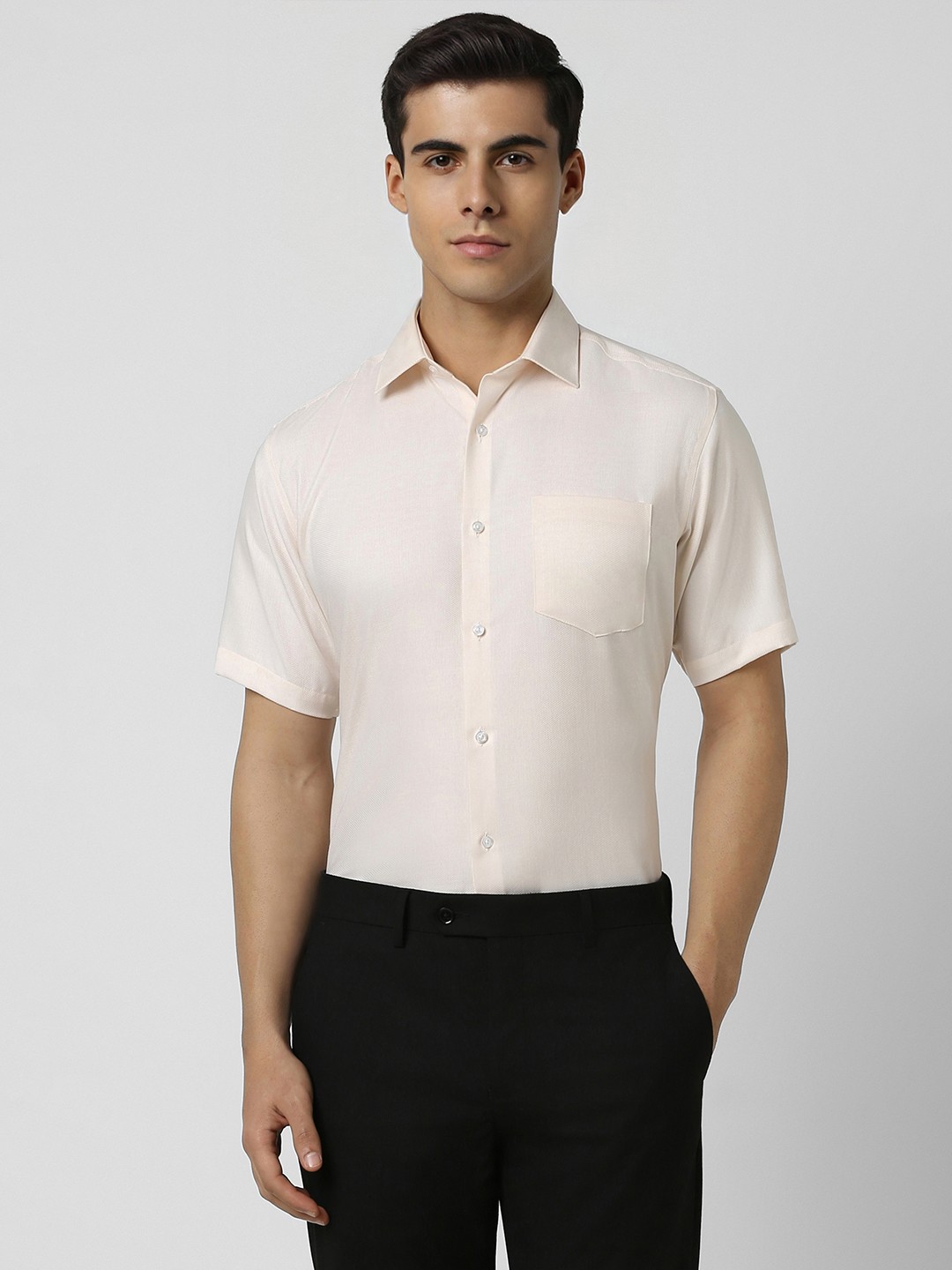 

Van Heusen Spread Collar Pure Cotton Formal Shirt, Cream