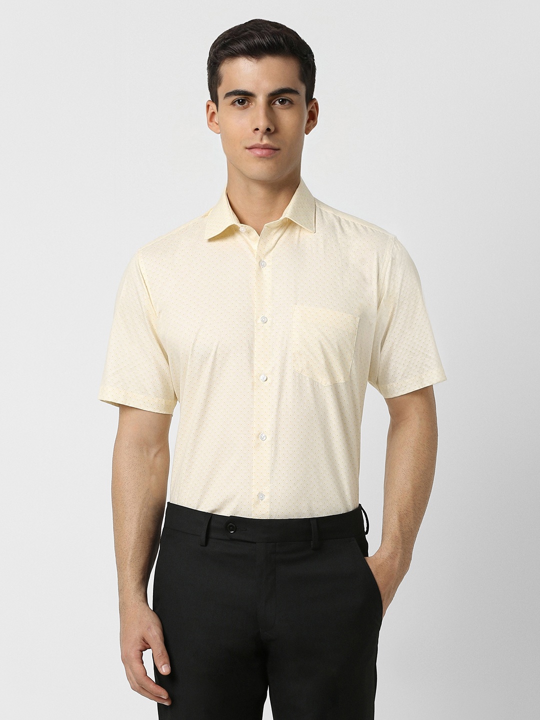 

Van Heusen Micro Ditys Printed Pure Cotton Formal Shirt, Yellow