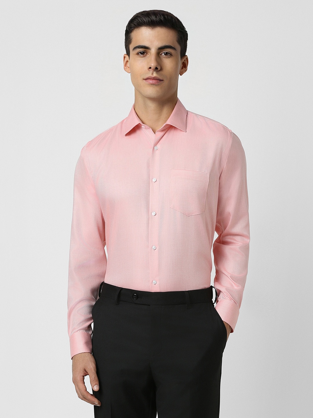 

Van Heusen Textured Pure Cotton Formal Shirt, Pink