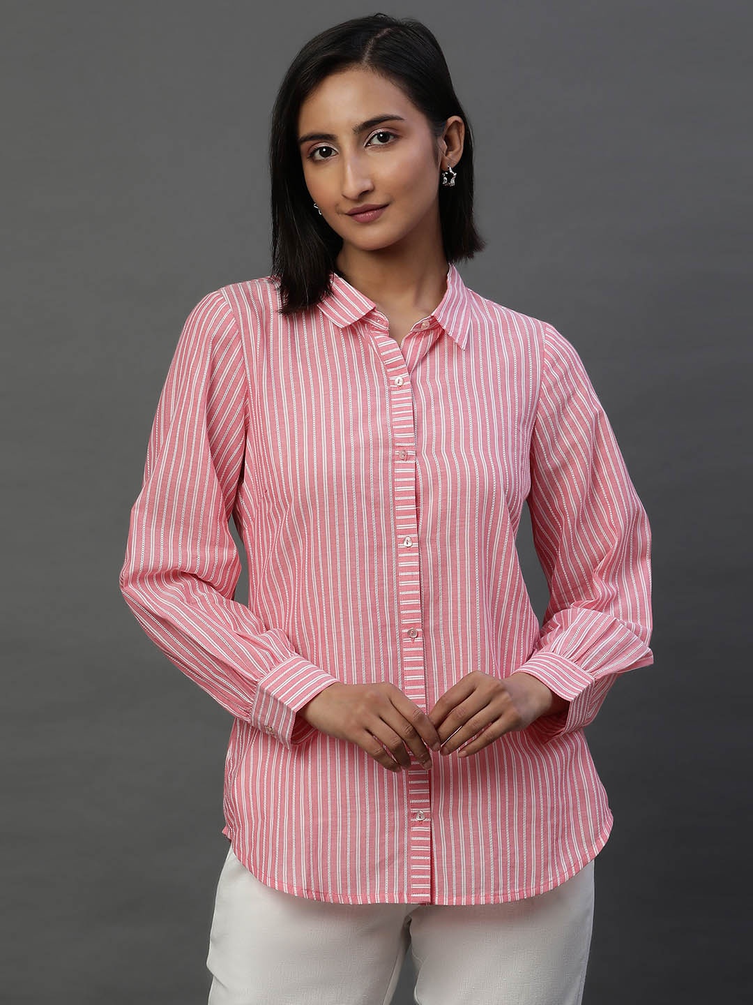 

AURELIA Standard Striped Casual Shirt, Pink
