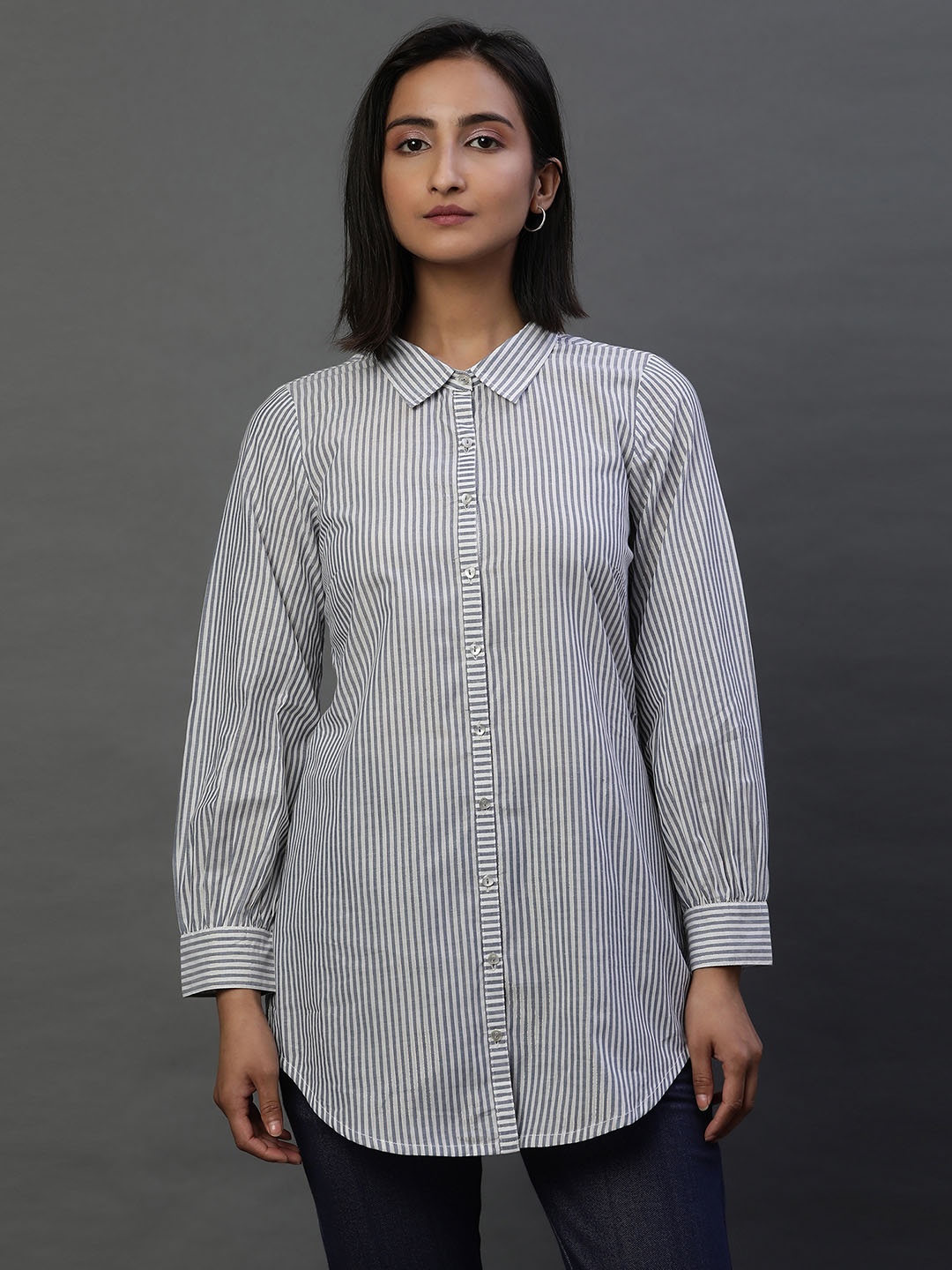 

AURELIA Standard Striped Casual Shirt, Navy blue