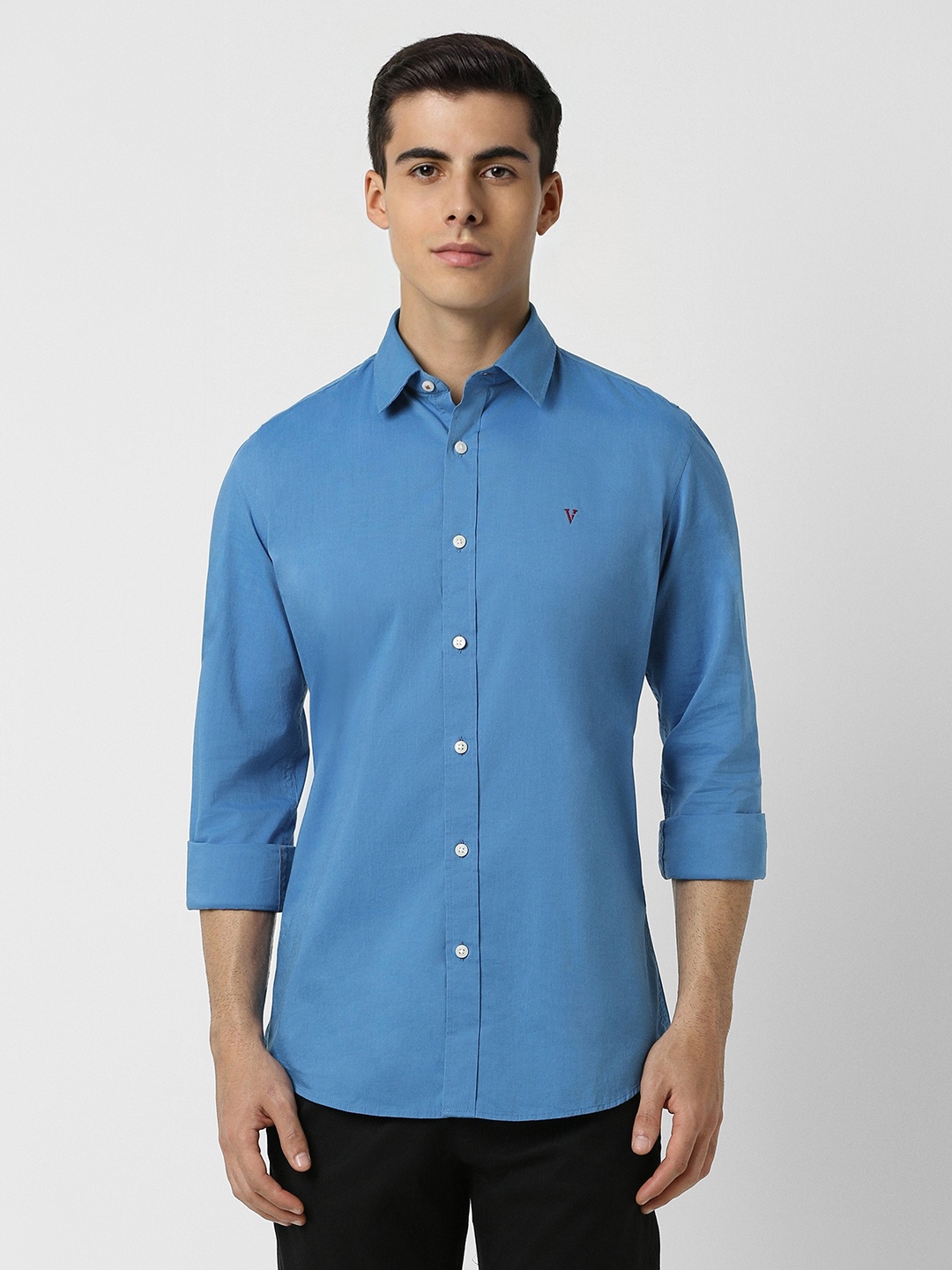 

Van Heusen Sport Slim Fit Spread Collar Casual Shirt, Blue