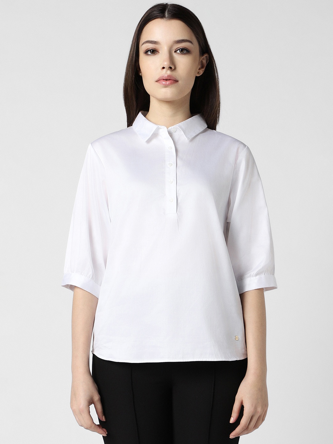 

Van Heusen Woman Spread Collar Cotton Formal Shirt, White