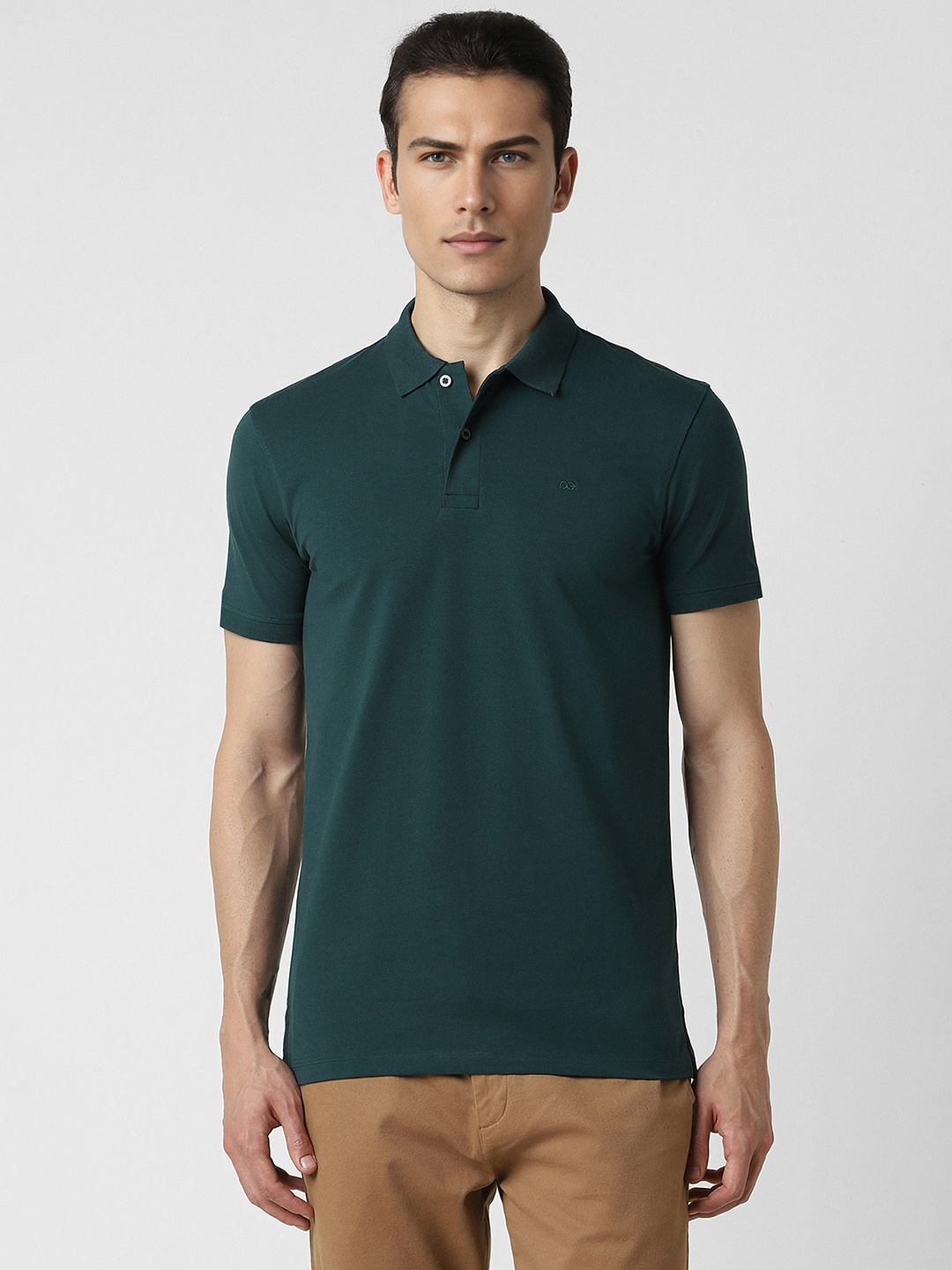 

Peter England Casuals Polo Collar Slim Fit T-shirt, Green