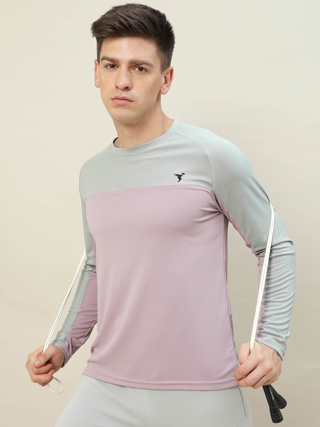 

Technosport Colourblocked Slim Fit T-shirt, Lavender