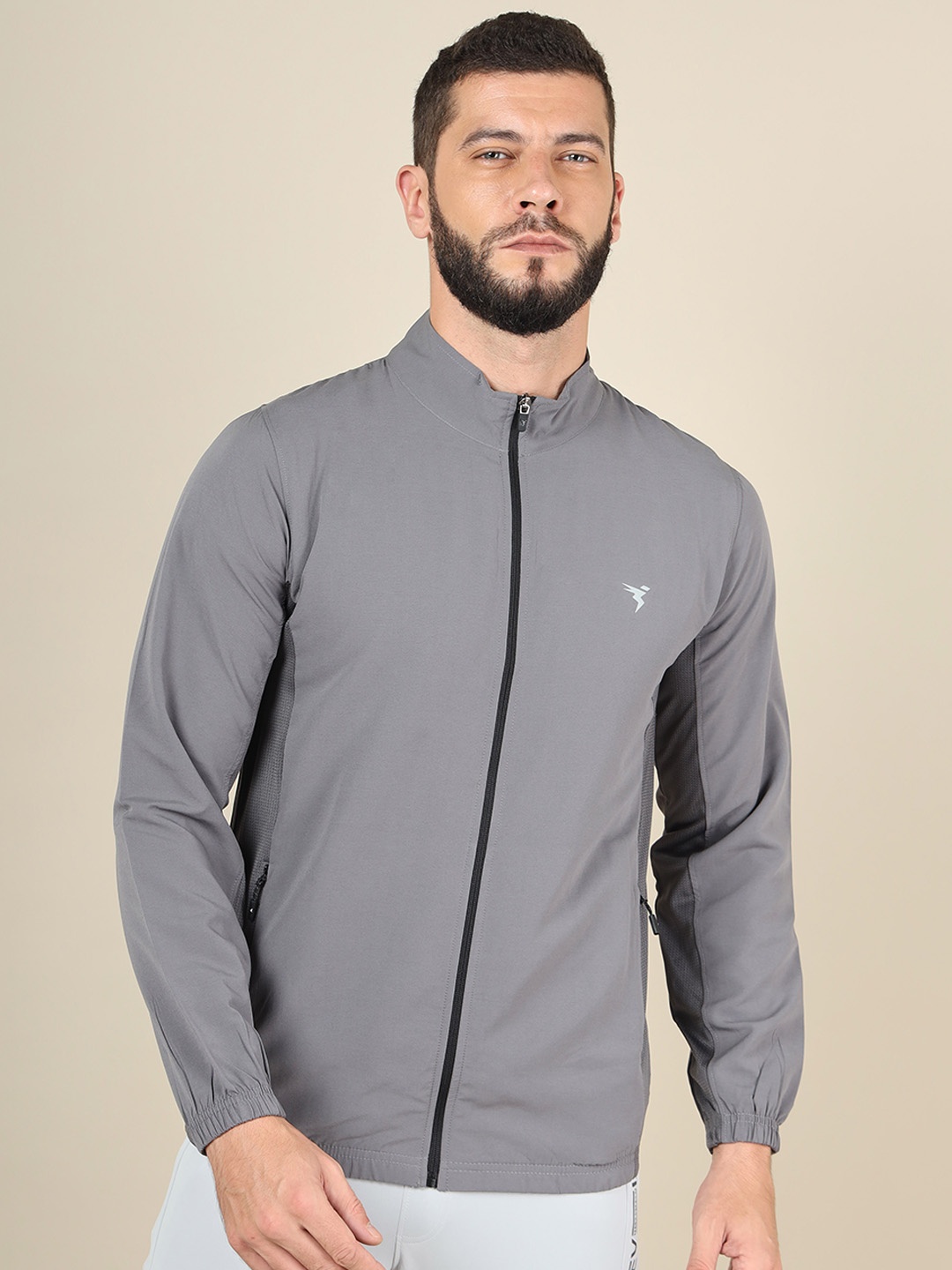 

Technosport Mock Collar Lightweight Rapid-Dry Bomber Jacket, Grey