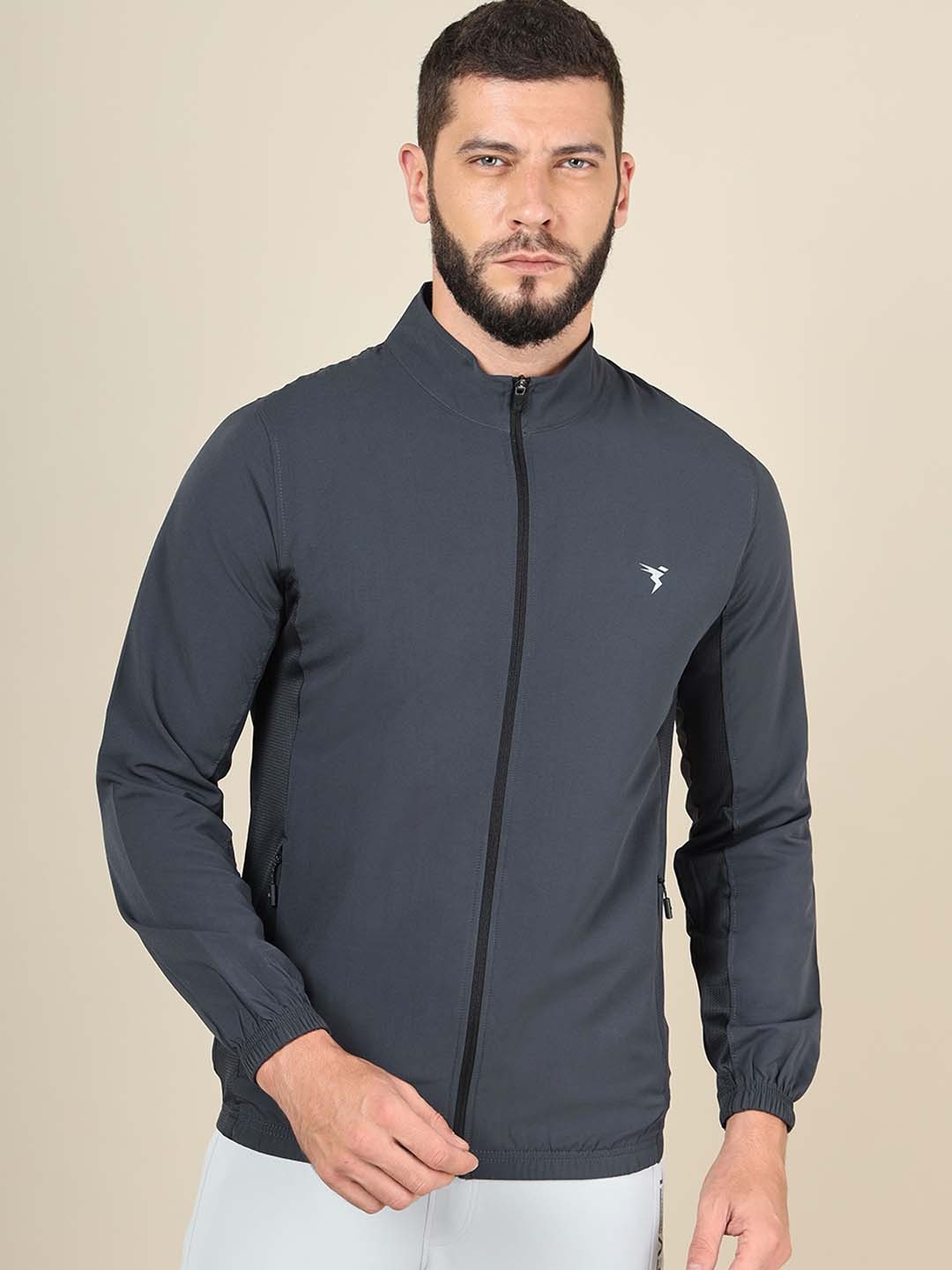 

Technosport Mock Collar Lightweight Rapid-Dry Bomber Jacket, Grey