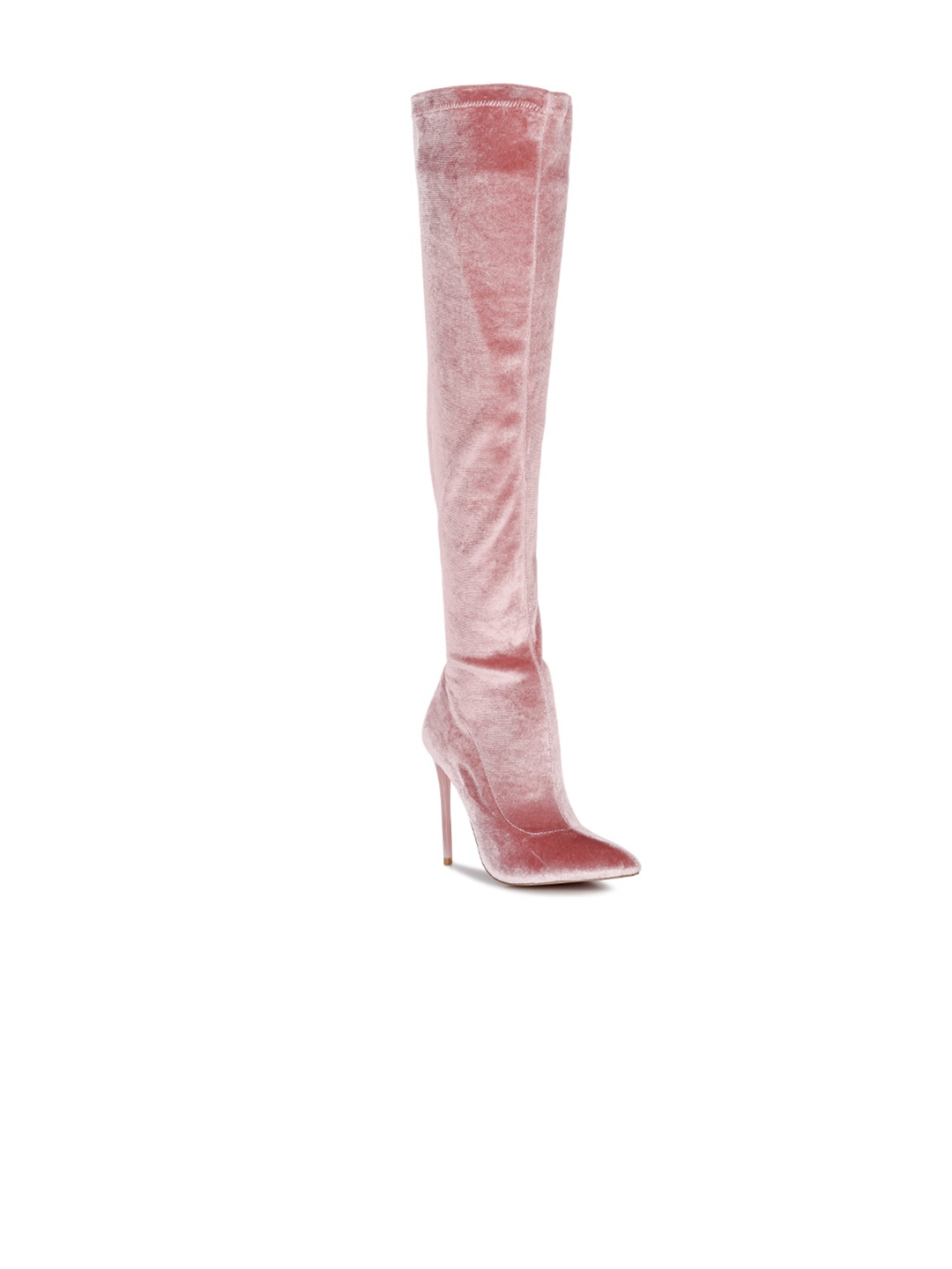 

London Rag Women Pointed Toe Stiletto Heeled Slouchy Boots, Pink