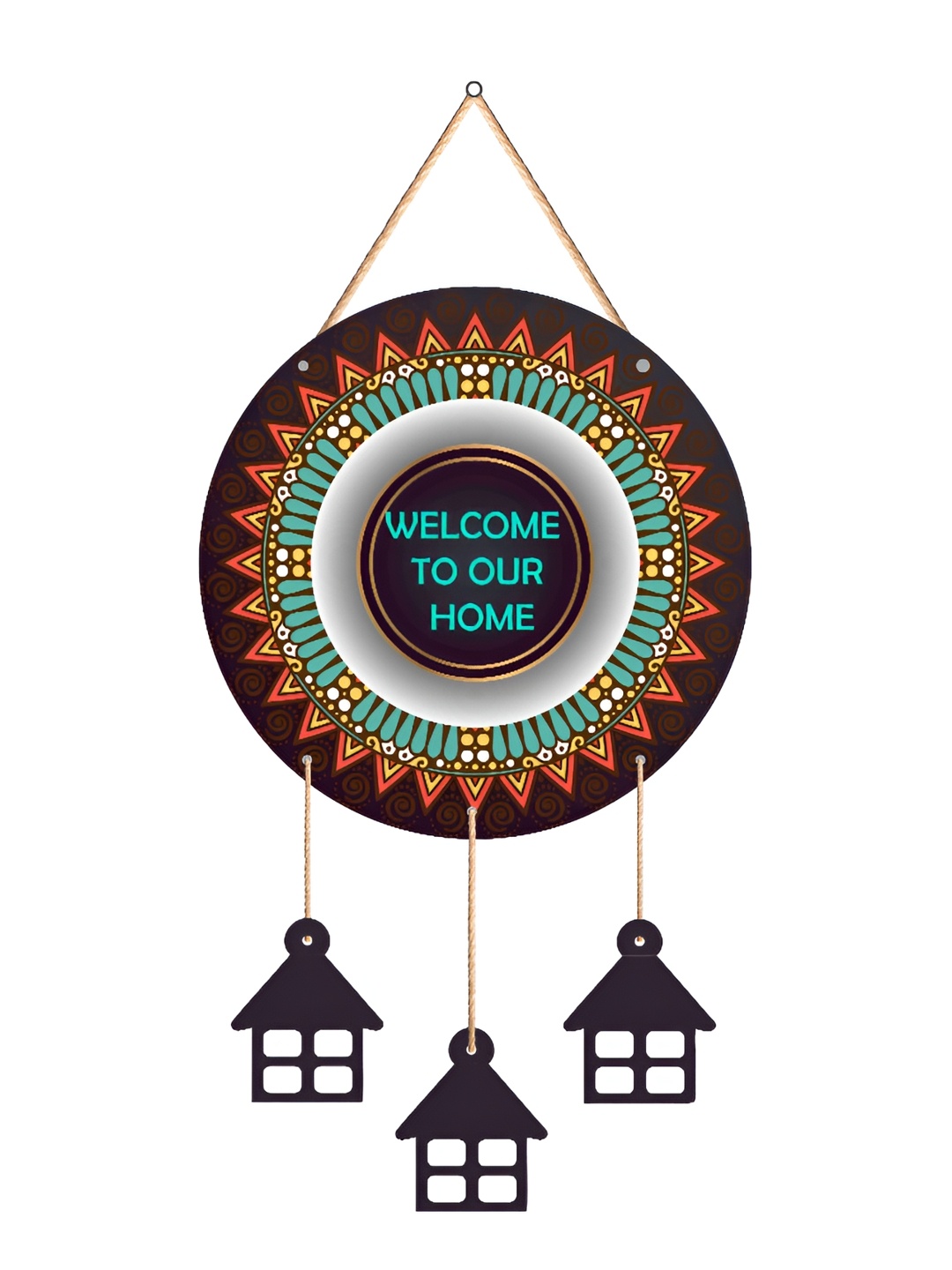 

SAF Red & Blue Welcome To Our Home Wooden Wall Hanging