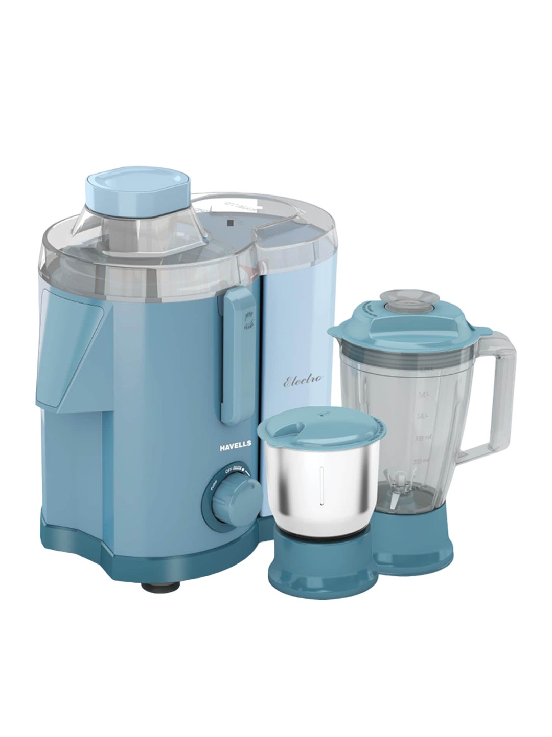 

Havells Electro Blue 3 Pieces 700 Watts Mixer Grinder | 5 Year Warranty