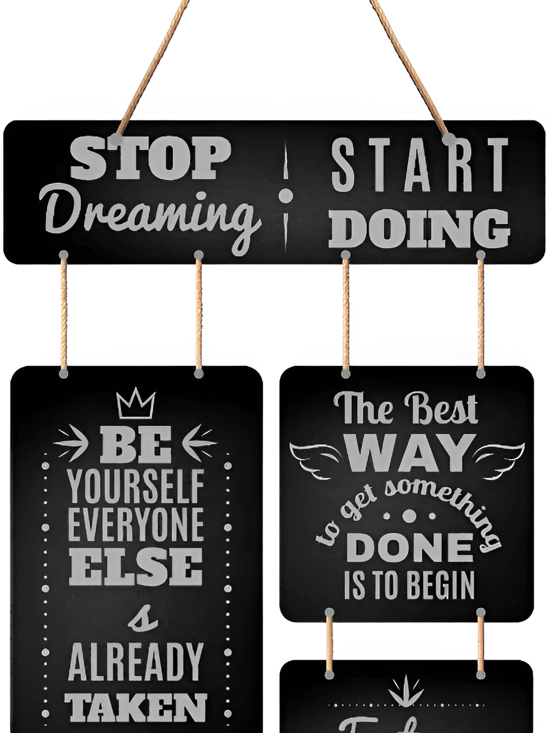 

SAF Black Motivational Quotes Wooden Wall Hanging