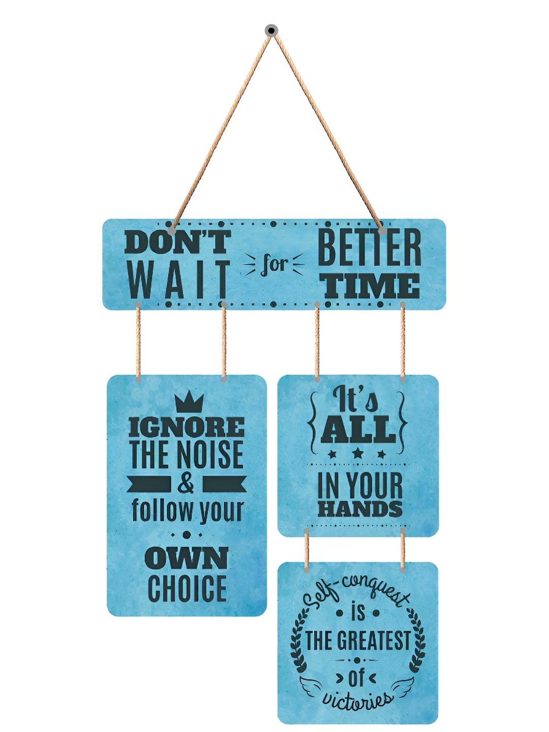 

SAF Blue Motivational Quotes Wood Wall Hanging