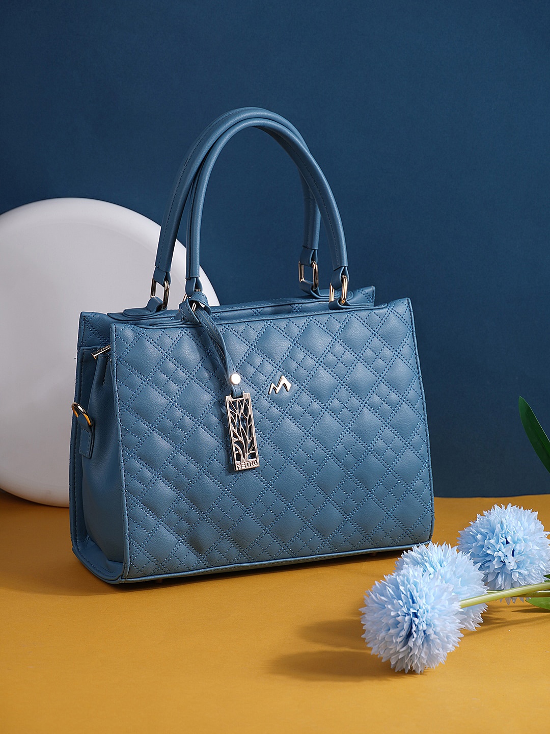 

Metro Quilted Shoulder Bag, Blue
