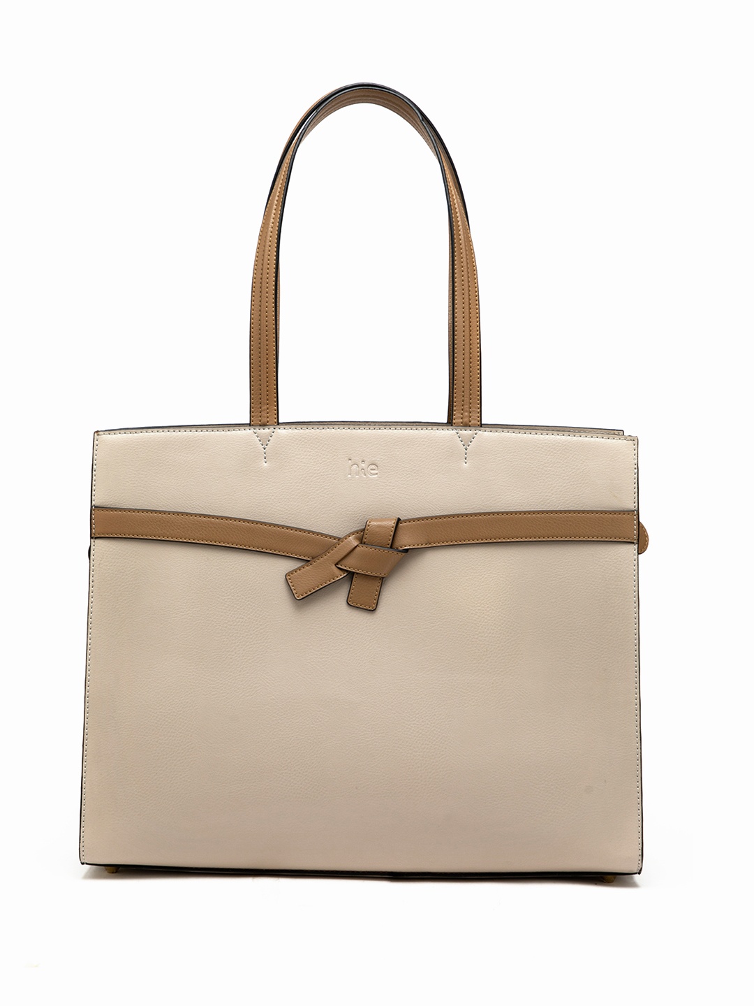 

HIE Structured Tote Bag, Beige