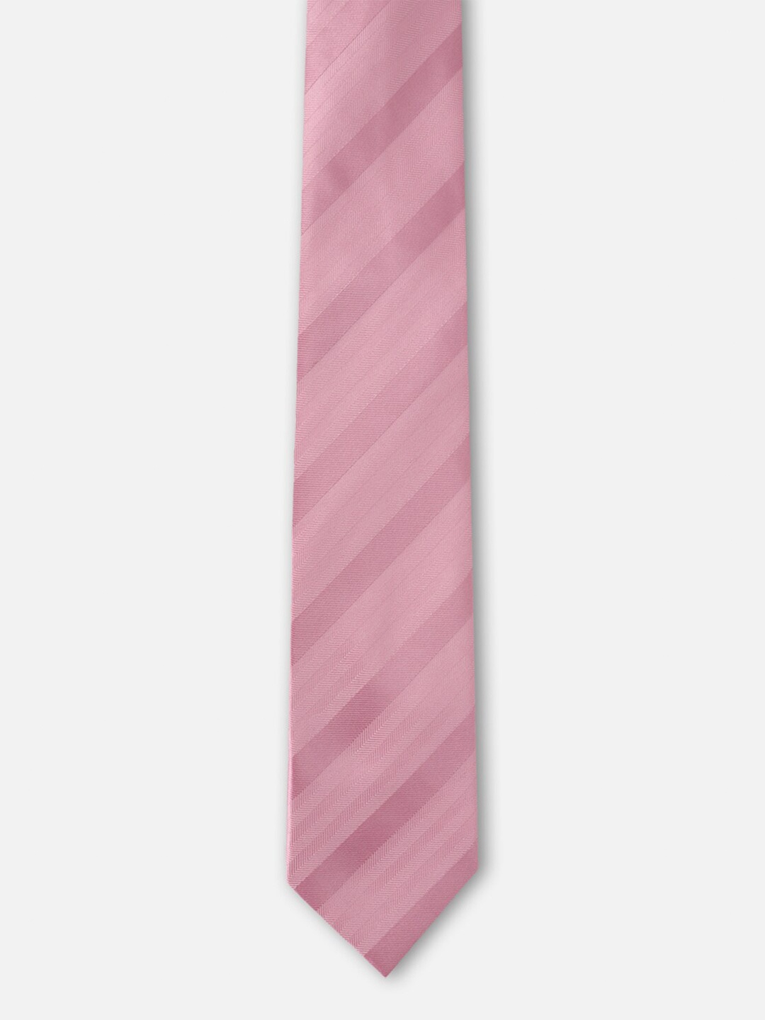 

Louis Philippe Men Striped Broad Tie, Pink