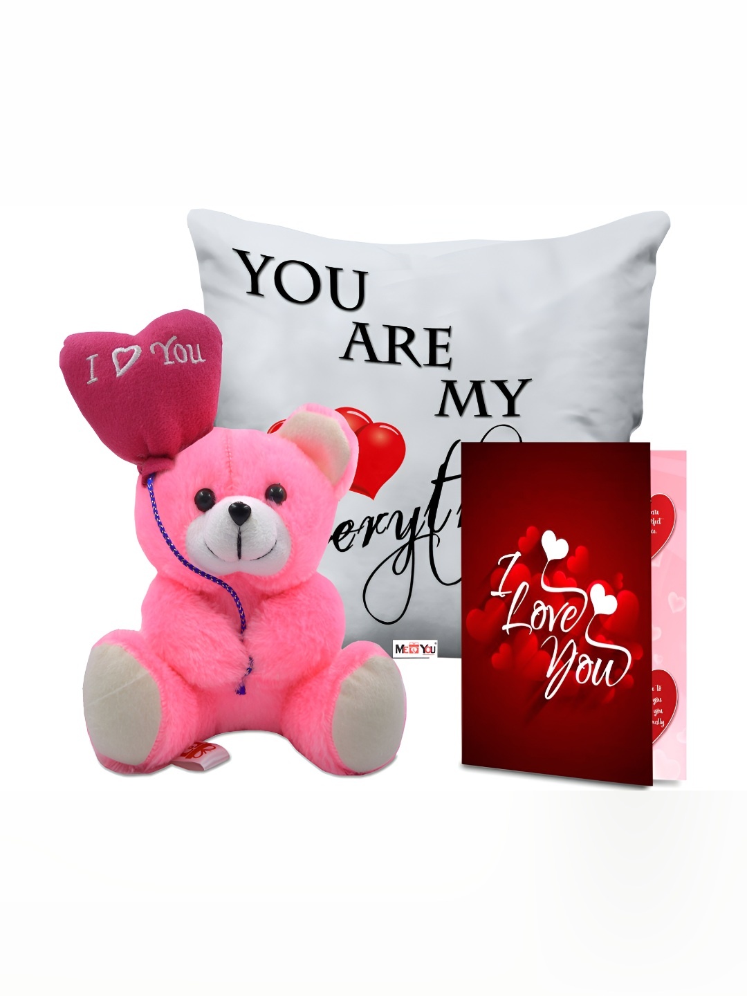 

ME & YOU White & Red 3 Pieces Cushion Doll & Card Home Gift Set