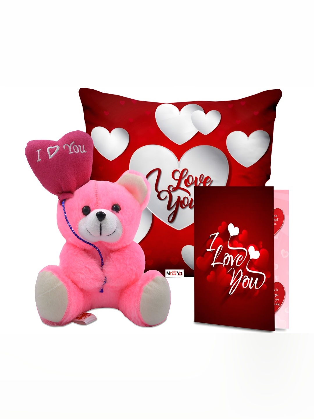 

ME & YOU White & Red 3 Pieces Cushion Doll & Card Home Gift Set