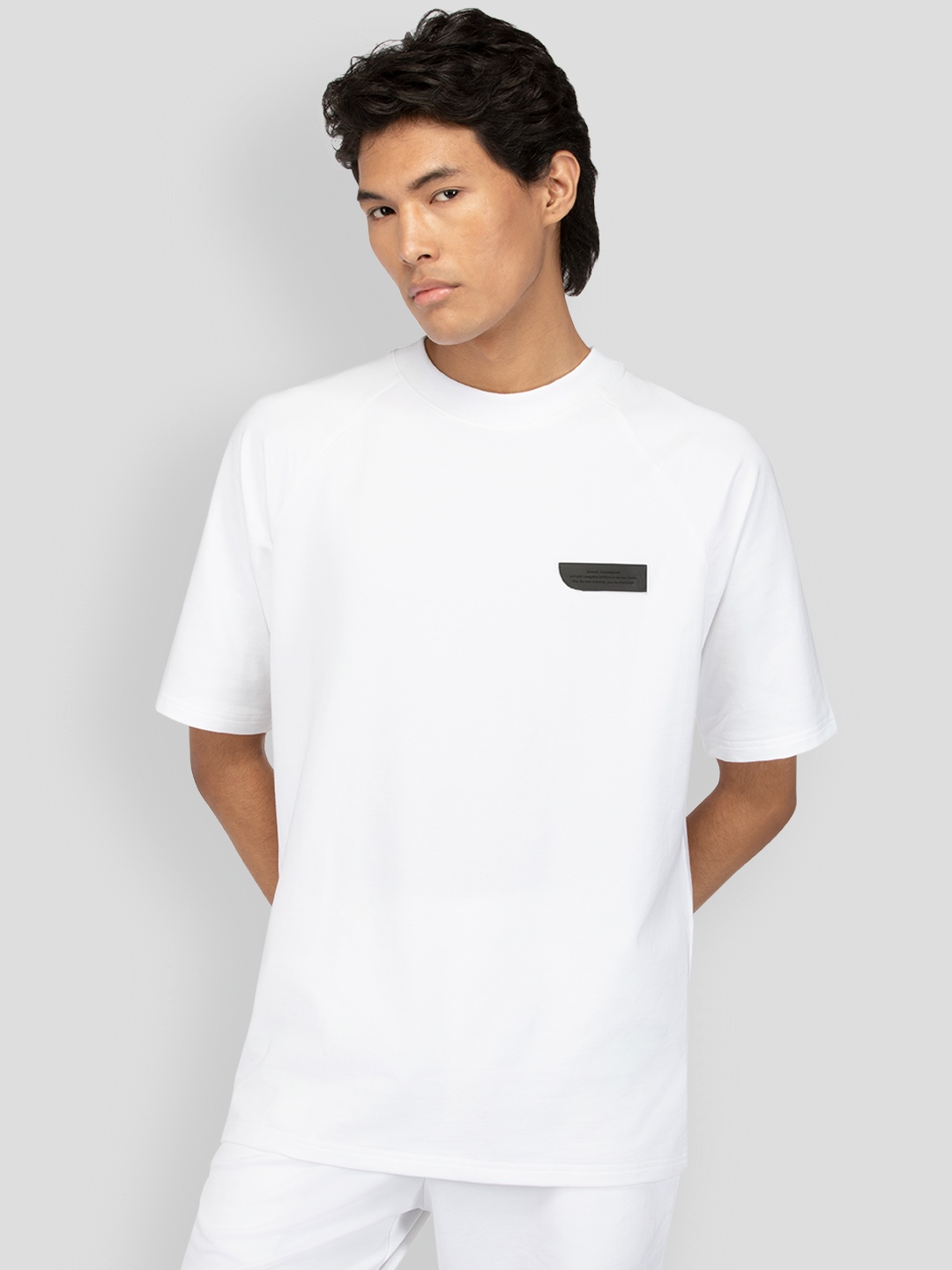 

PANGOLIN Unisex Raglan Sleeves Oversized T-shirt, White