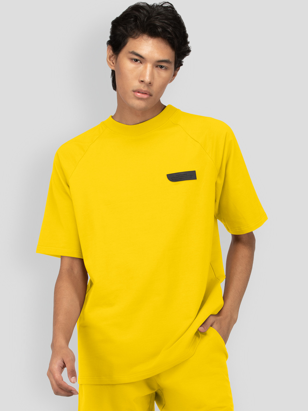 

PANGOLIN Raglan Sleeves Oversized Casual T-shirt, Yellow