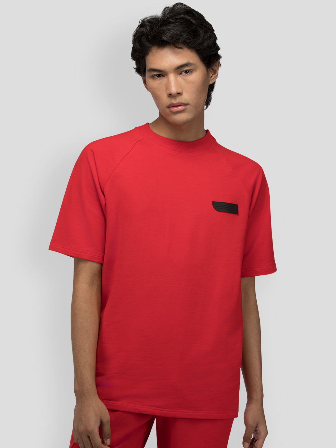 

PANGOLIN Raglan Sleeves Oversized Casual T-shirt, Red